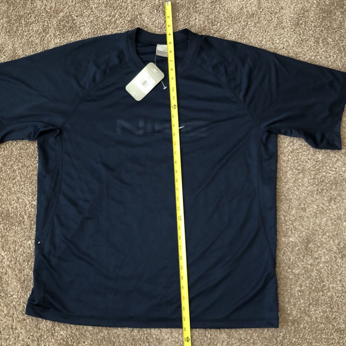Nike × Vintage Vintage 90s Nike Navy Dri Fit T-Shirt Brand New w/ Tags XXL Size US XXL / EU 58 / 5 - 6 Thumbnail