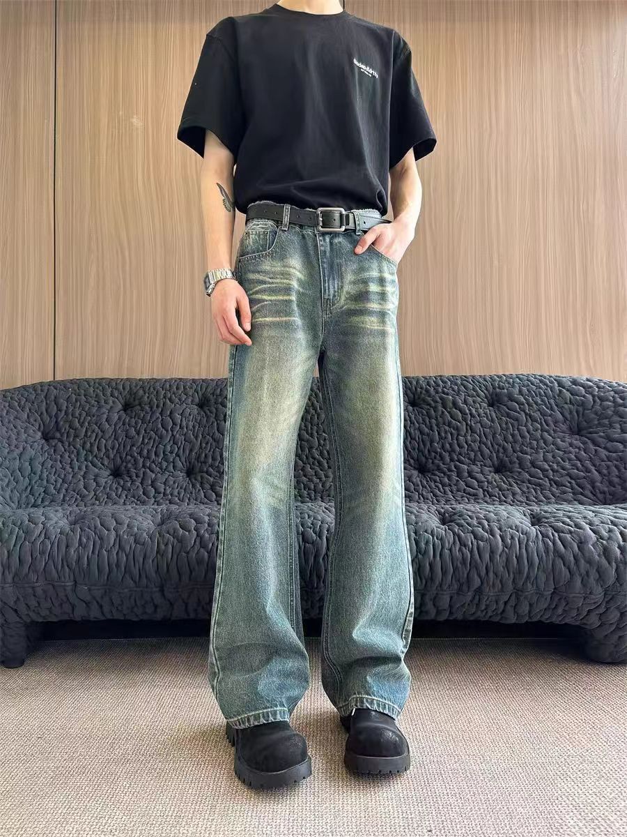 Japanese Brand × Jean Washed vintage yellow clay micro flare jeans Size US 31 - 1 Thumbnail