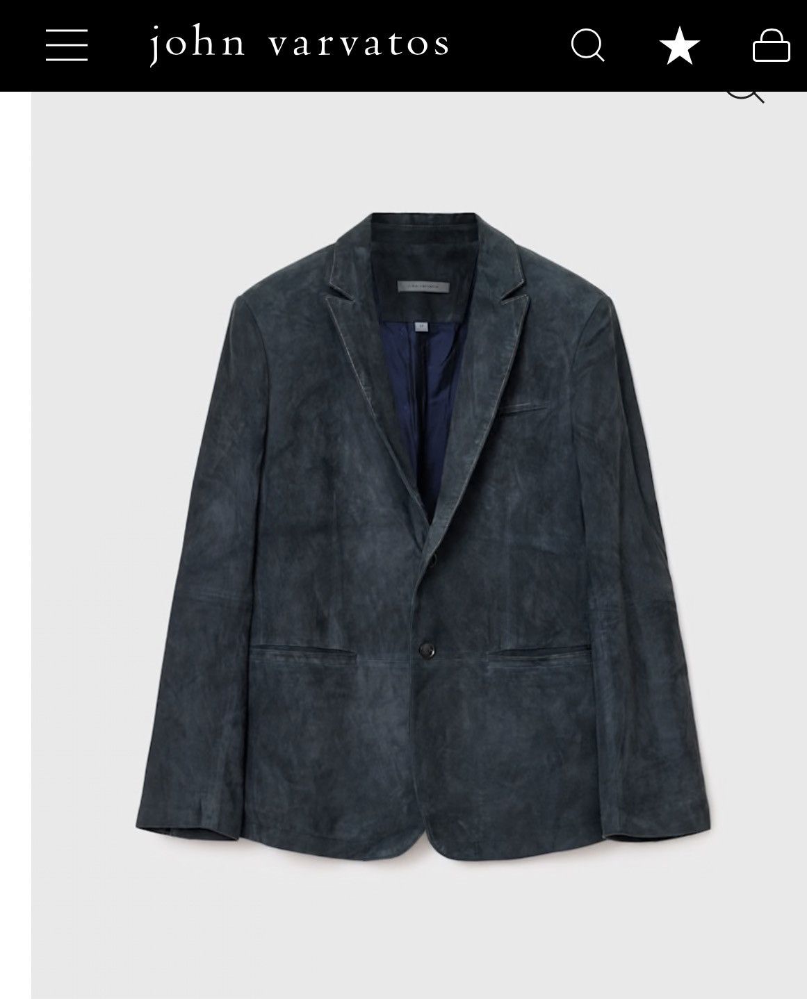 John Varvatos John Varvatos Bartow Leather Blazer Midnight Blue Size 48 Size 38R - 1 Thumbnail