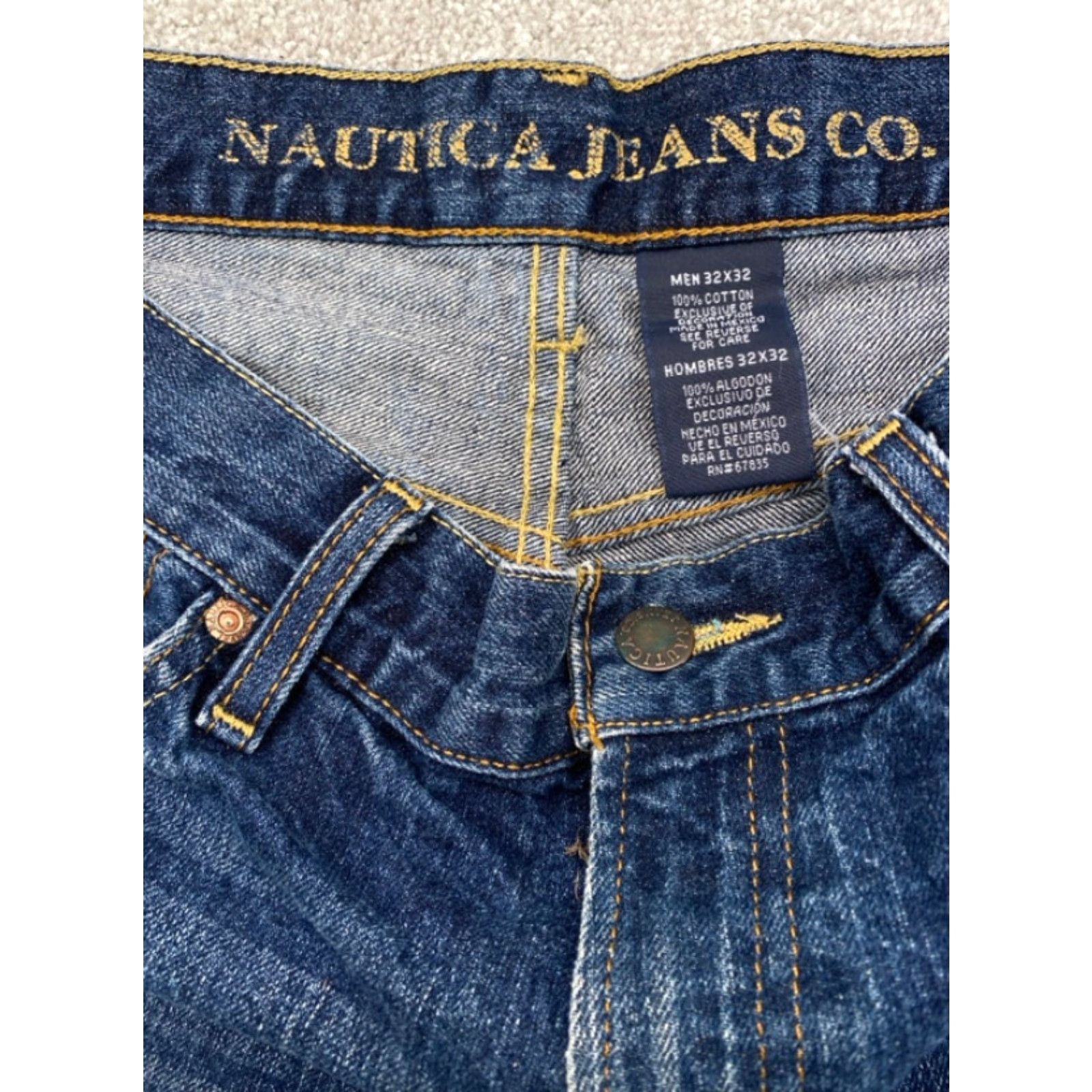 Nautica Nautica Jeans Mens 32x32 Blue Denim Jeans Straight Fit 100% Cotton 4109 Pants Regular Men 32 Blue Denim Straight 32x32 Size US 32 / EU 48 - 5 Thumbnail