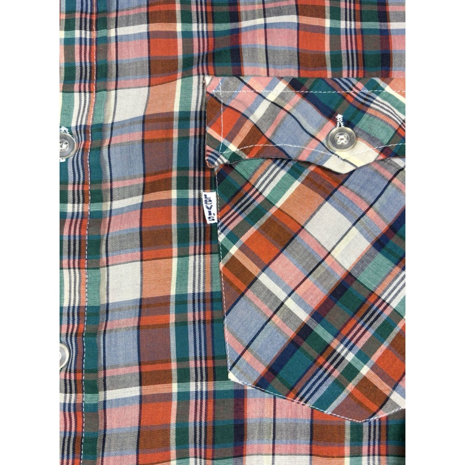 Levi's VINTAGE Levi's Button-Down Plaid Shirt XL Men Long Sleeve Cotton Blue Red 90s Western Retro Casual Size US XL / EU 56 / 4 - 2 Thumbnail