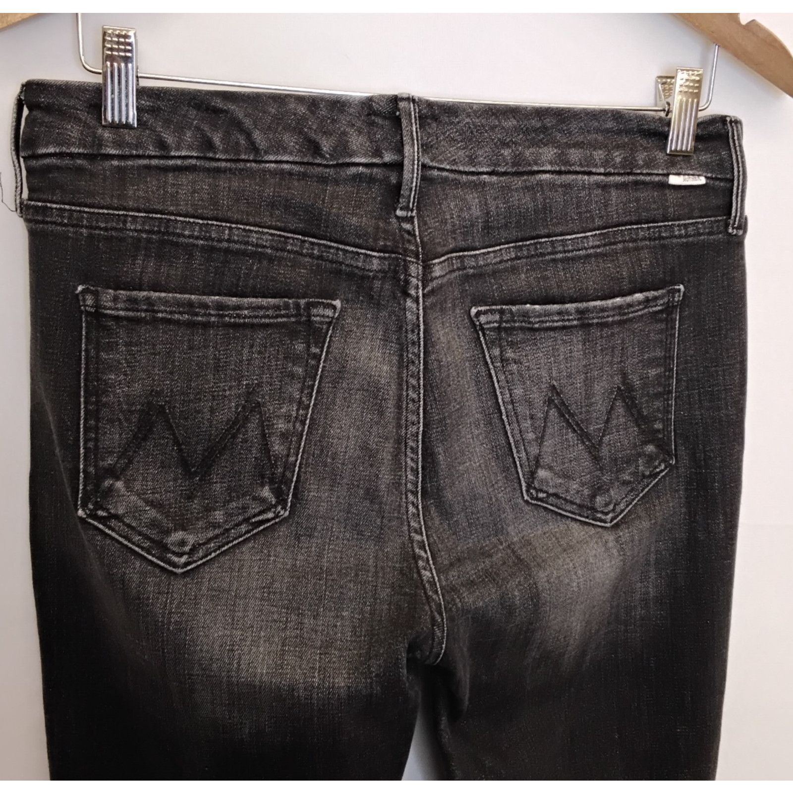 MOTHER Mother The Looker Ankle Fray Jeans Women's 29x27 Black Size 29" - 5 Thumbnail