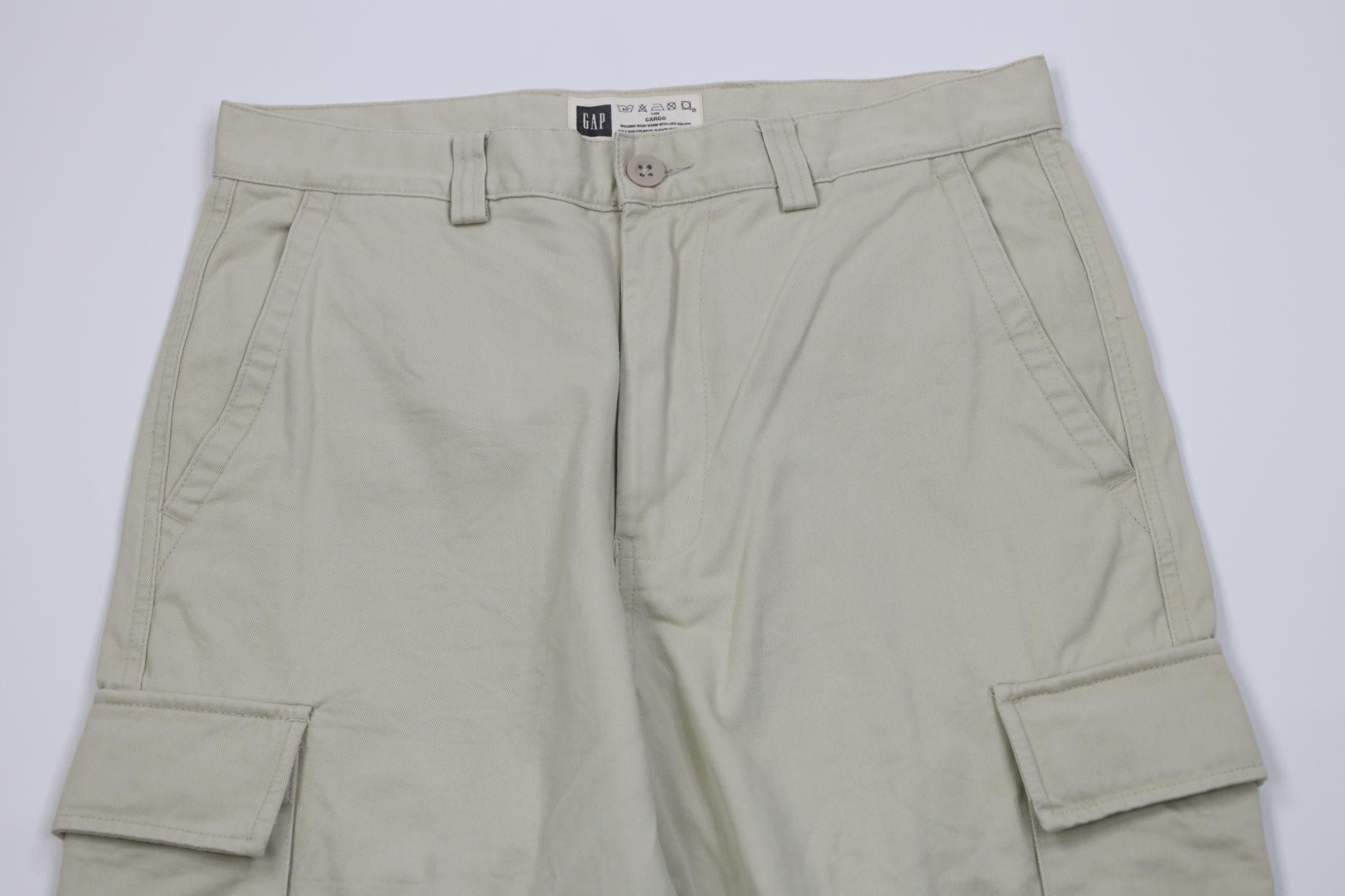 Gap Vintage 90s Y2K Gap Baggy Wide Leg Cargo Pants Stone Cotton Size US 32 / EU 48 - 2 Thumbnail