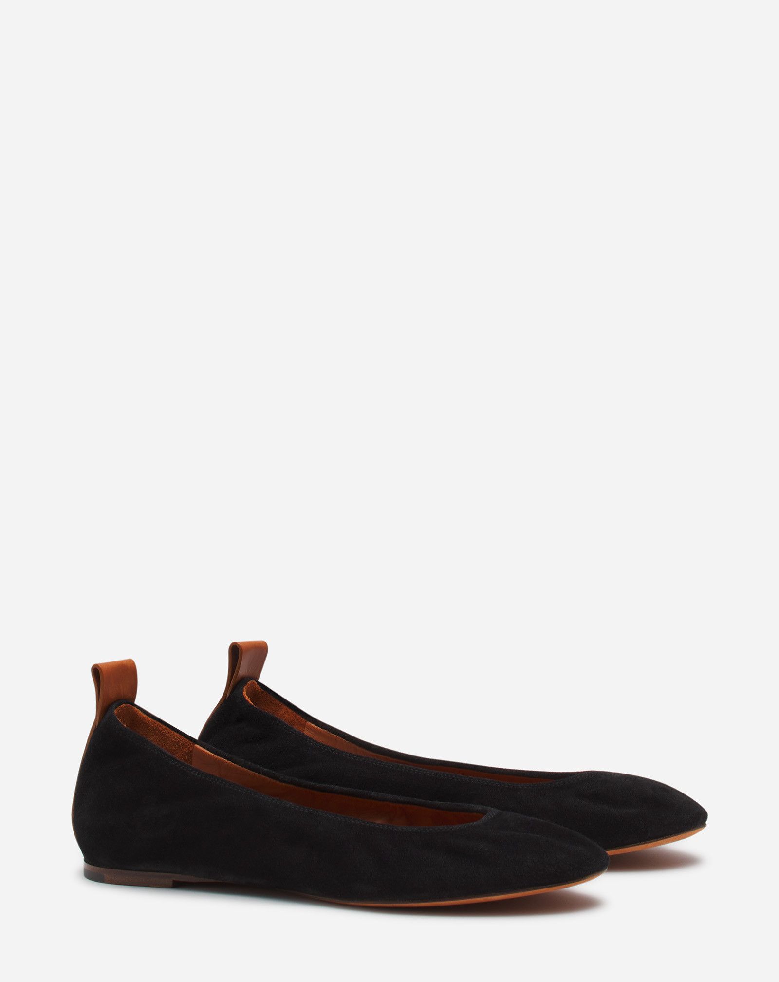 Lanvin o1s22i1n1024 Suede Ballet Flats in Black Size US 7 / IT 37 - 2 Thumbnail