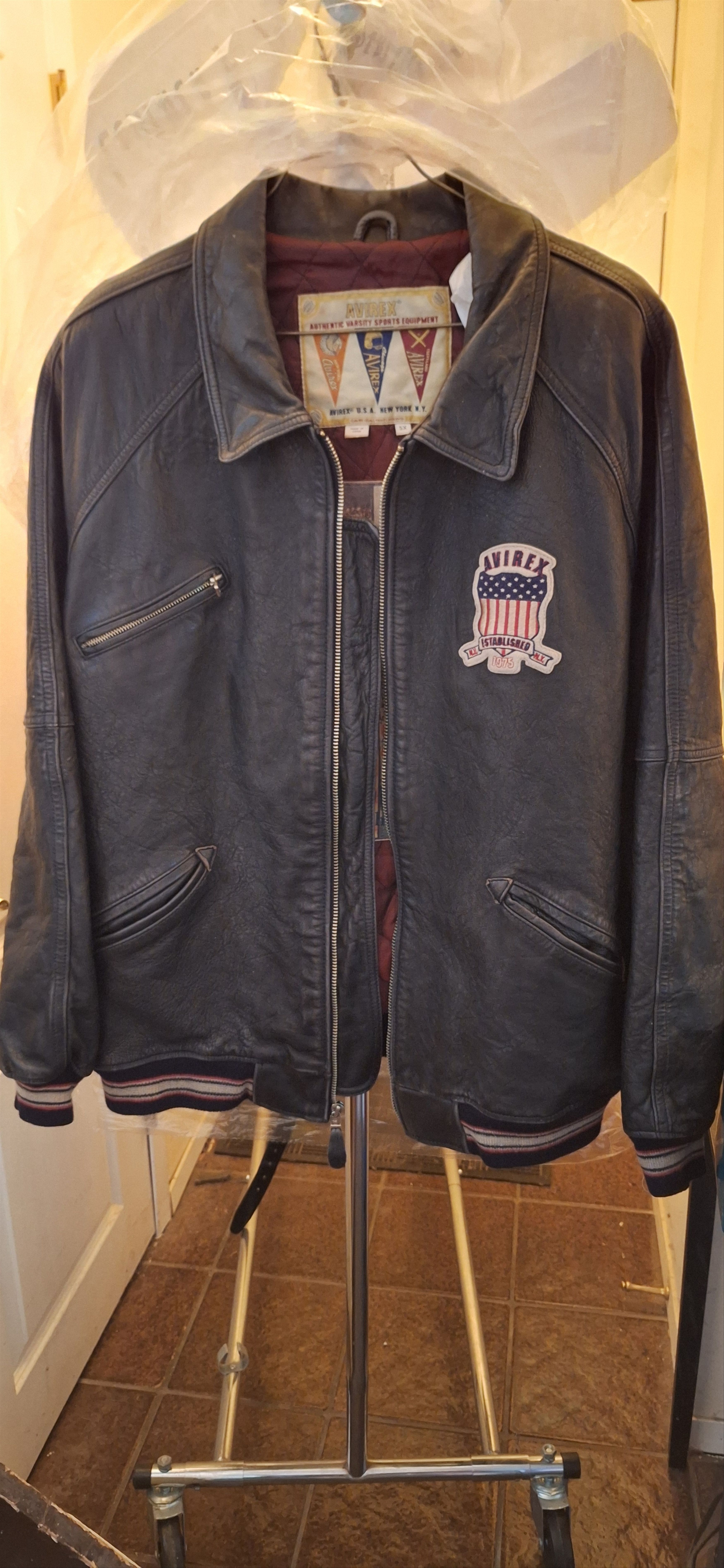 Avirex Vintage AVIREX Varsity Leather Jacket Size US XXL / EU 58 / 5 - 2 Thumbnail