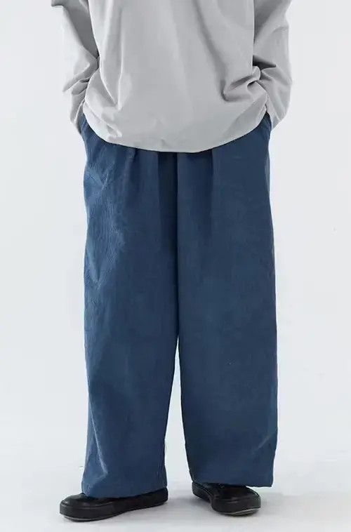 Jean 20AW Indigo Union Japan Blue Corduroy Wide Legs Pants Size US 32 / EU 48 - 4 Thumbnail