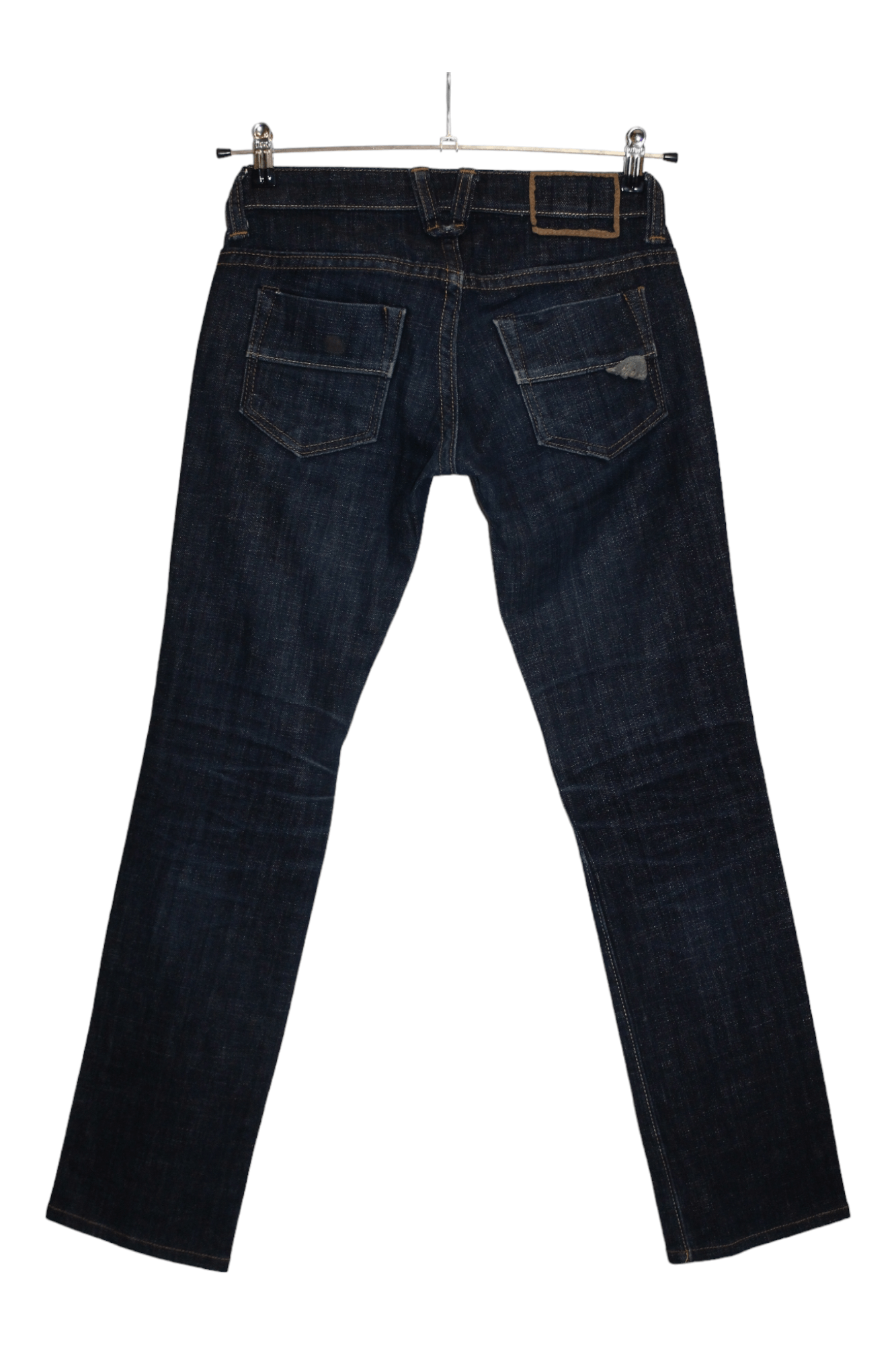 Hollywood Trading Company HTC Los Angeles Blue Raw Denim Straight-Leg Low Rise Jeans Size 28" / US 6 / IT 42 - 9 Thumbnail