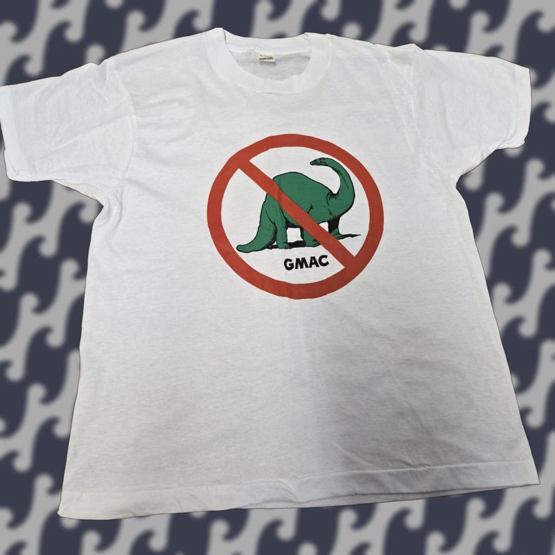 Vintage VINTAGE GMAC Shirt Mens Large White No Dinosaur Graphic Funny Promo 90s USA Shirt Mens Large White Graphic Print 90s Retro Size US L / EU 52-54 / 3 - 1 Thumbnail