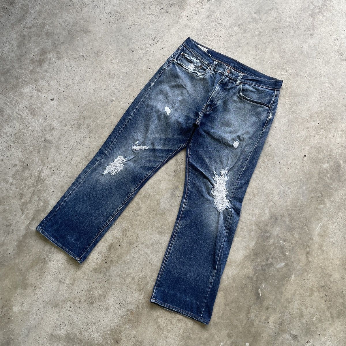 Levi's Vintage Levi’s 505 Big E THRASHED Jean Faded Denim Pants W34 Size US 34 / EU 50 - 2 Thumbnail