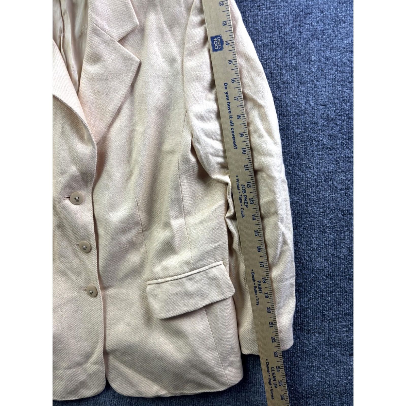 Escada VINTAGE ESCADA Blazer Womens 42 Beige Cashmere Silk 3 Button Lined Italy Size M / US 6-8 / IT 42-44 - 4 Thumbnail