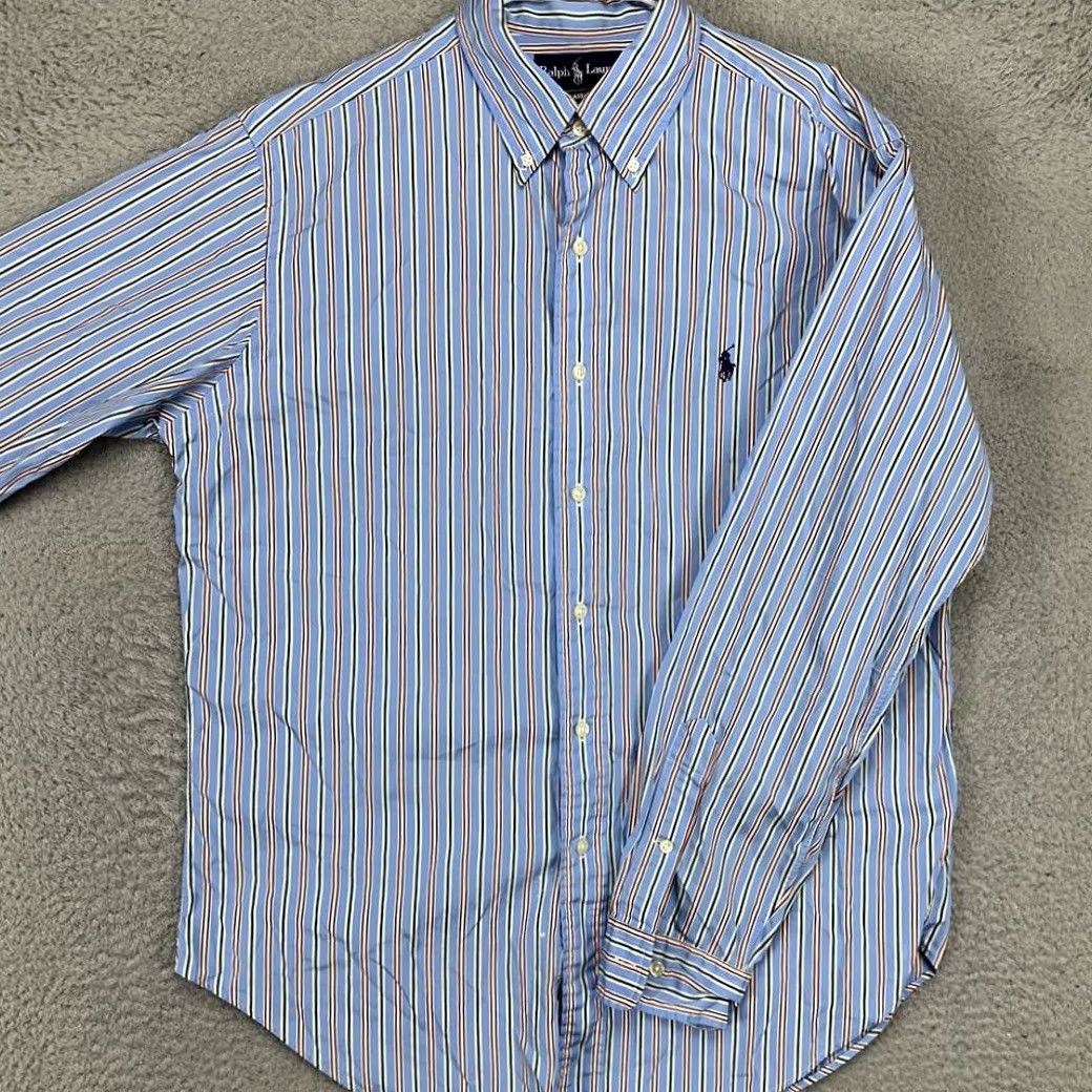 Ralph Lauren Ralph Lauren Mens Dress Shirt 16 34-35 Multicolor Stripe Button-Down Long Sleeve Pony Shirt Size 42R - 2 Thumbnail