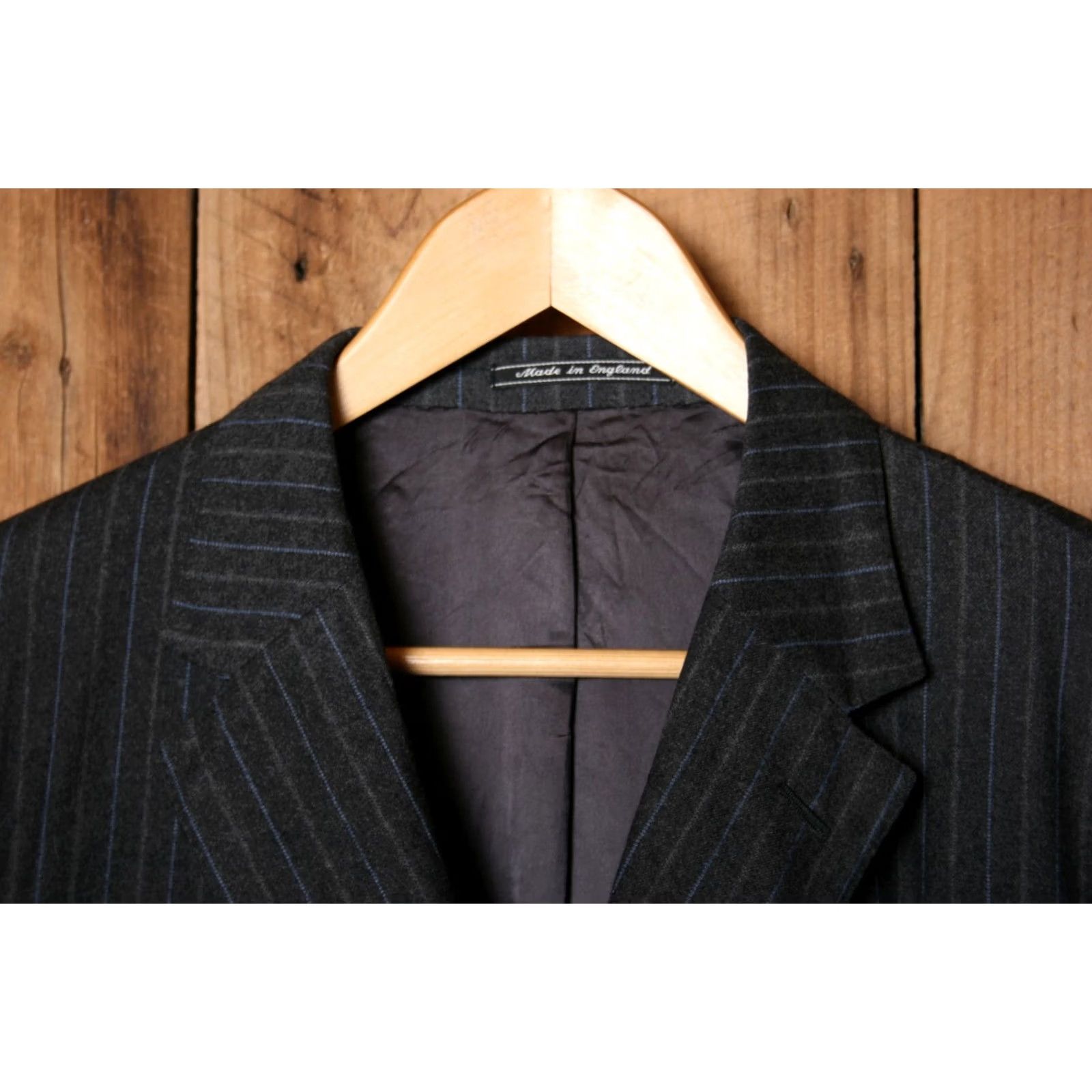 Vintage HIELD BROTHERS Gray & Blue Pinstriped Sport Coat Sz. 42L Men Shirt Jacket Coat Three Button 3 Button Long Double-Vented Size US XS / EU 42 / 0 - 2 Thumbnail
