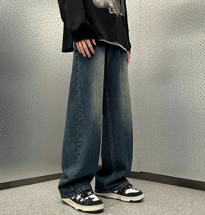 Japanese Brand × Jean Vintage loose distressed oversize American casual jeans Size US 32 / EU 48 - 5 Thumbnail
