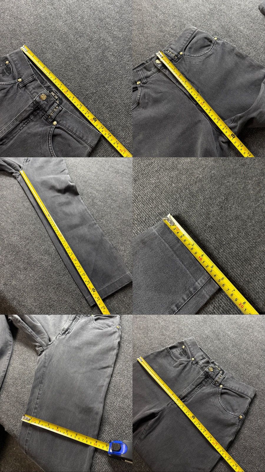 MCM Luxury MCM Jeans Studded Logo Pants Black Y2K Straight W29 Size 29" - 22 Thumbnail