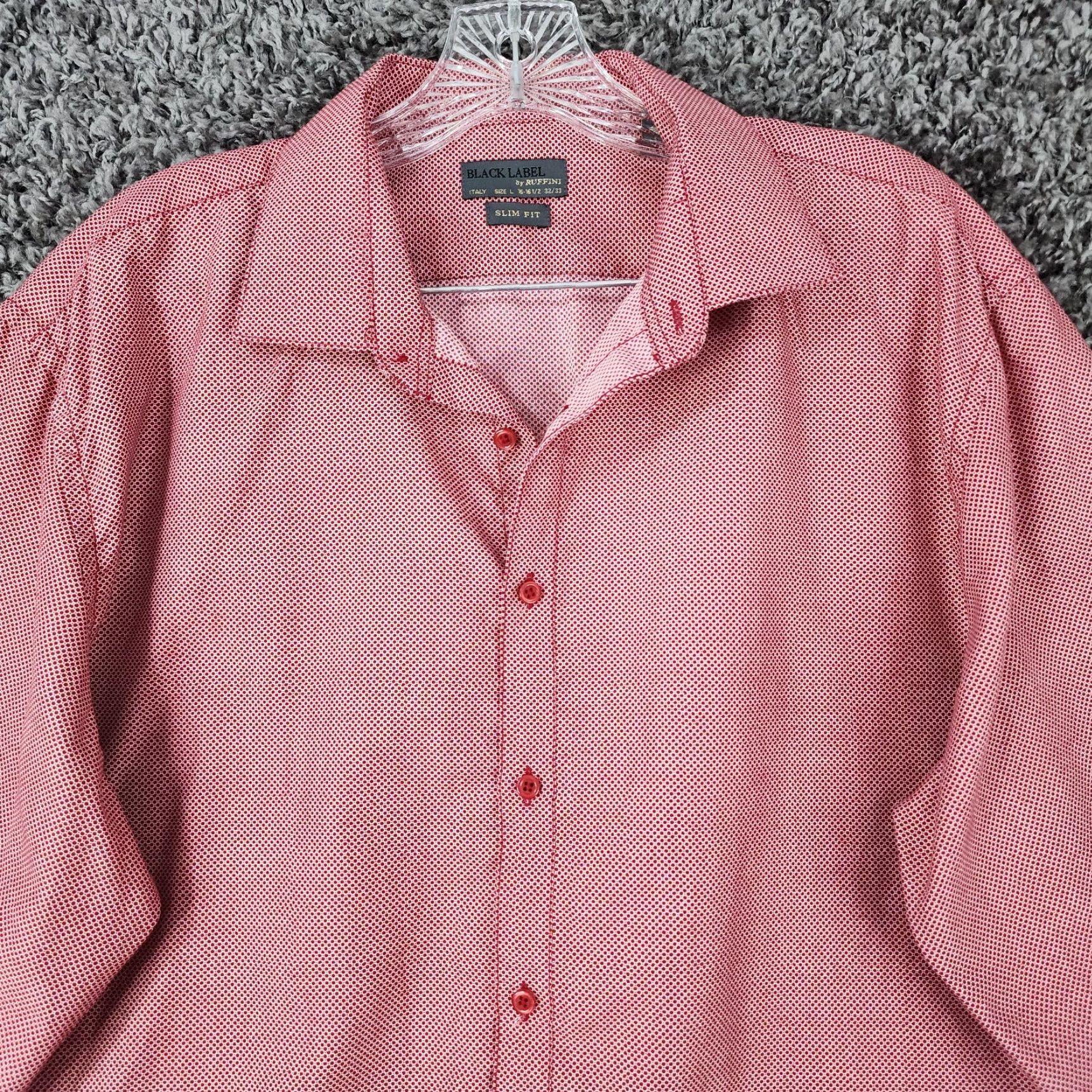 Vintage BLACK LABEL Mens Pink Long Sleeve Slim Button-Up Shirt Size L Size US L / EU 52-54 / 3 - 3 Thumbnail