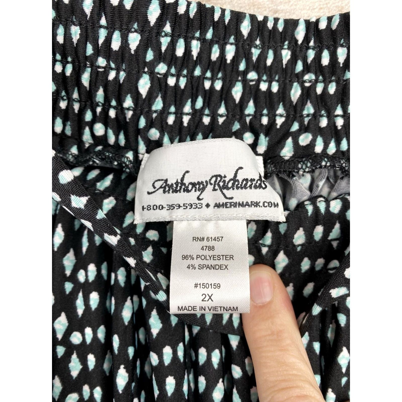 Vintage Vtg Anthony Richards Maxi Skirt 2X Black Blue Stripes Elastic Waist Jersey Skirt Womens 90s Vintage Theme 90s Size XXL / US 16-18 / IT 52-54 - 5 Thumbnail