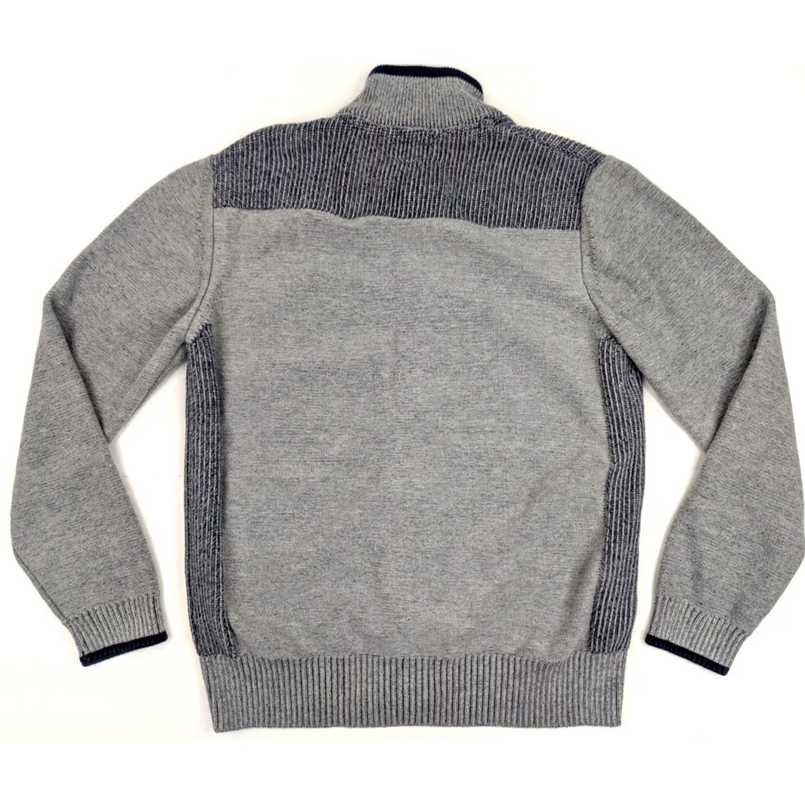 Carbon2Cobalt Carbon 2 Cobalt Full Zip Knit Sweater Cardigan Jacket Men M Gray Navy Blue Size US M / EU 48-50 / 2 - 7 Thumbnail