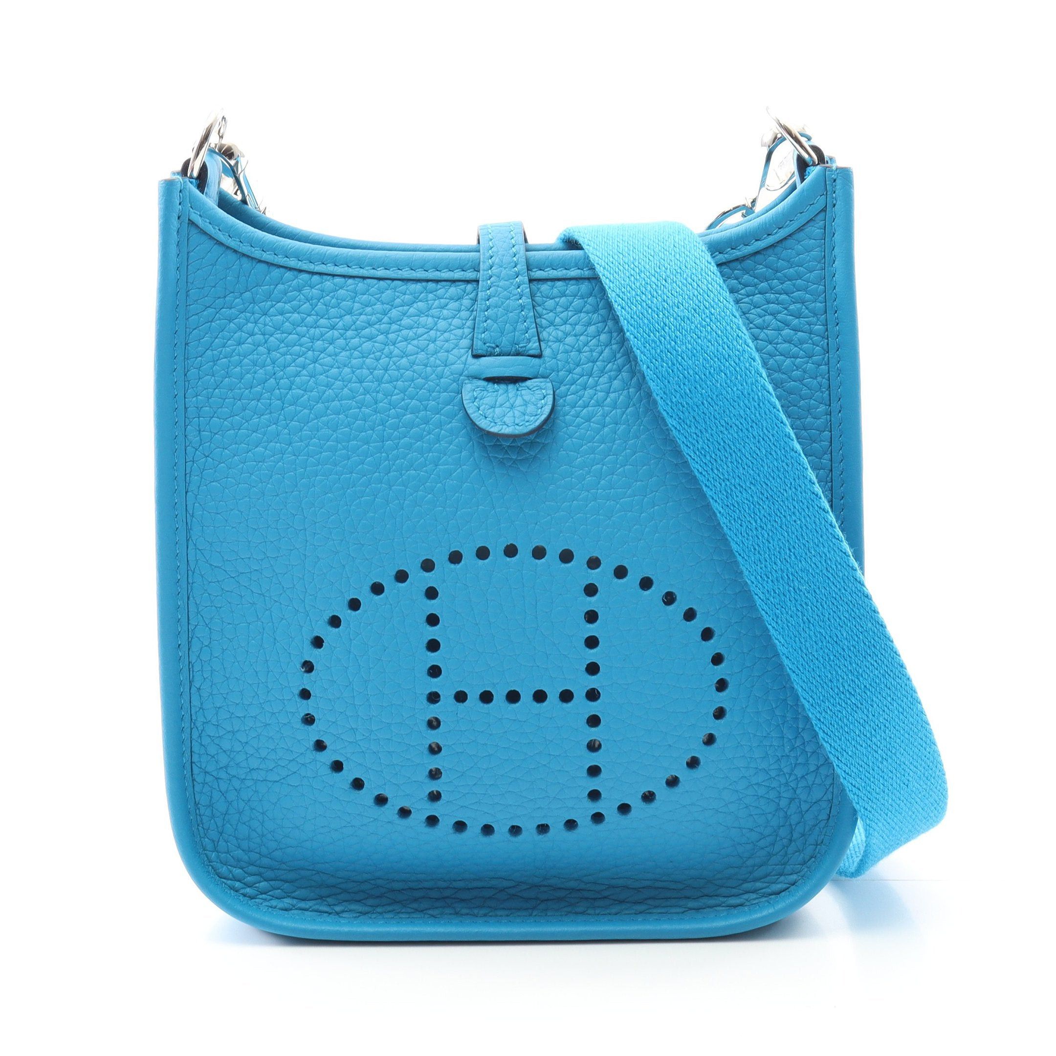 Hermes Hermes Evelyn Tpm Amazon Blue Frida Shoulder Bag Clemence Leather Light Silver Hardware Y Stamp Size ONE SIZE - 1 Thumbnail