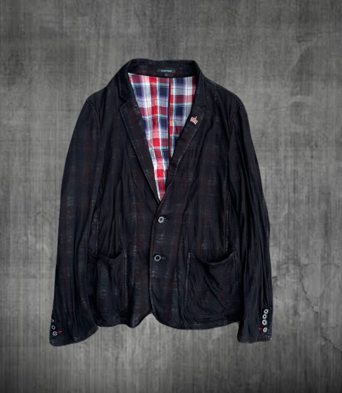 2000s Japanese archive Vkei Sheer Check Tailored Jacket