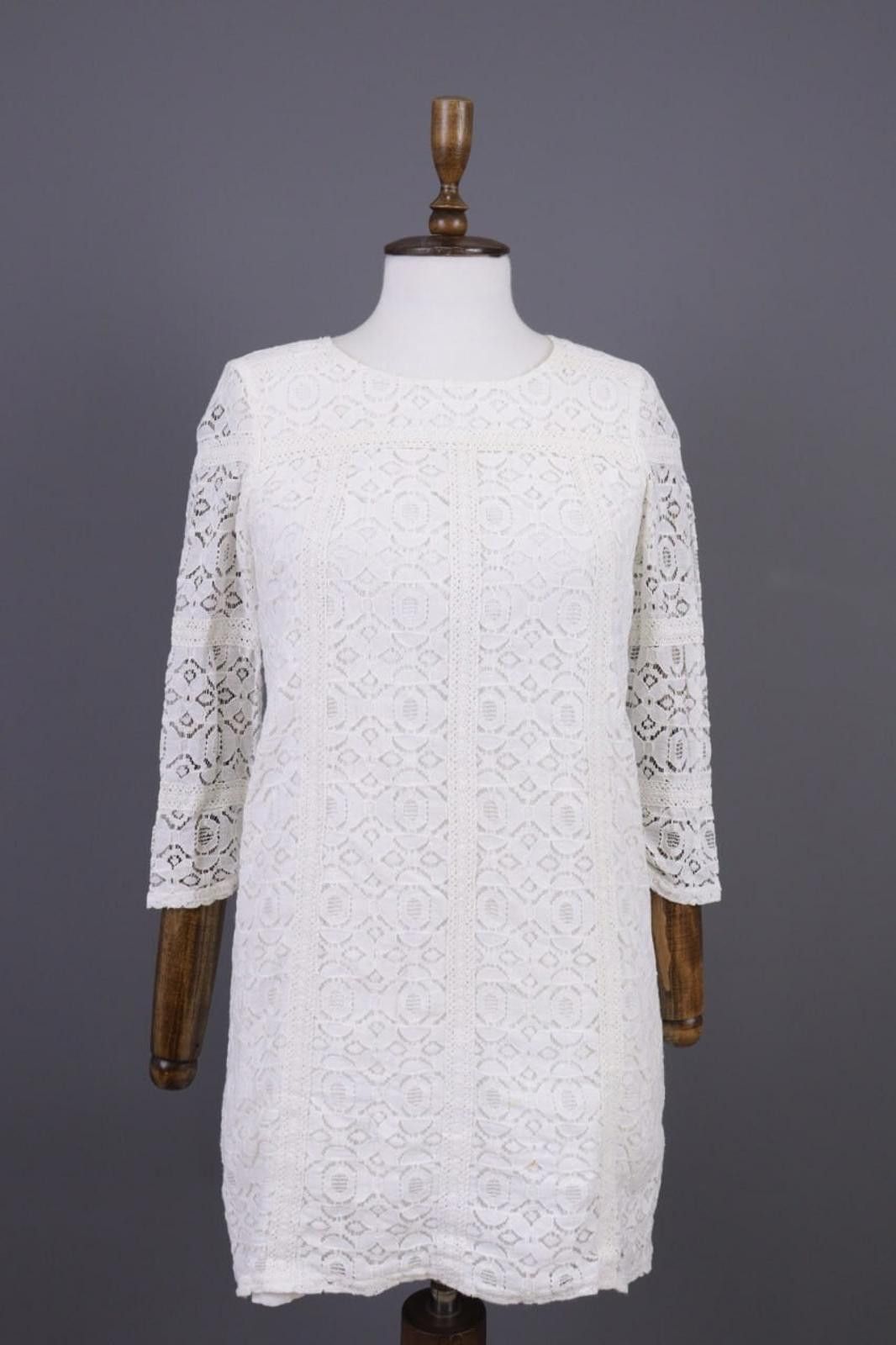Designer Sezane x La Redoute White Mesh Floral Mini Dress Size 8 Size M / US 6-8 / IT 42-44 - 1 Thumbnail