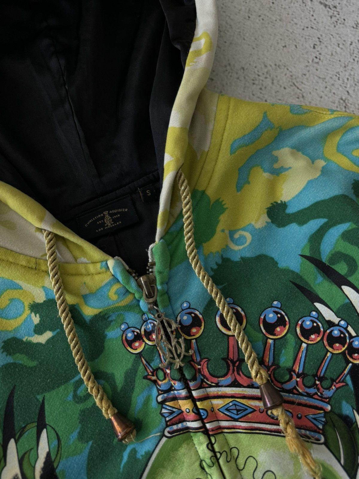 Christian Audigier × Ed Hardy × Vintage Christian Audigier Ed Hardy Style Vintage Skull Zip Hoodie Size US S / EU 44-46 / 1 - 9 Thumbnail