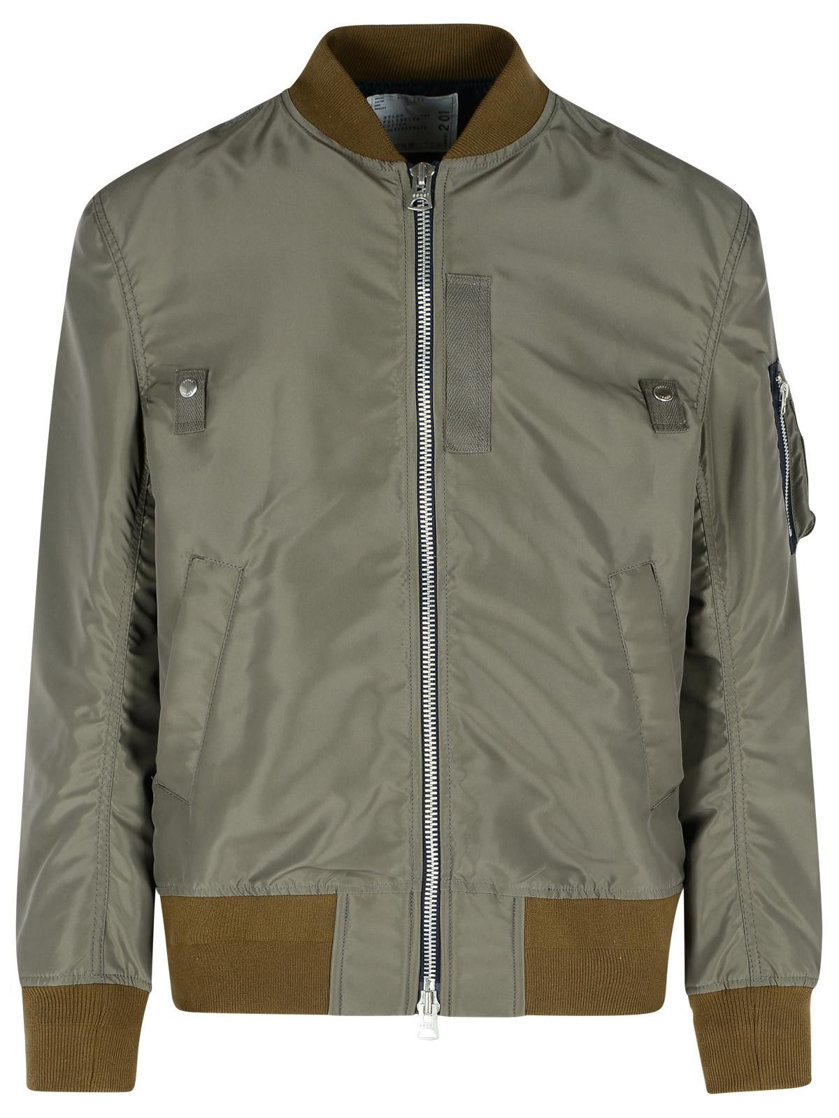 SACAI 'Taupe' Nylon Bomber Jacket