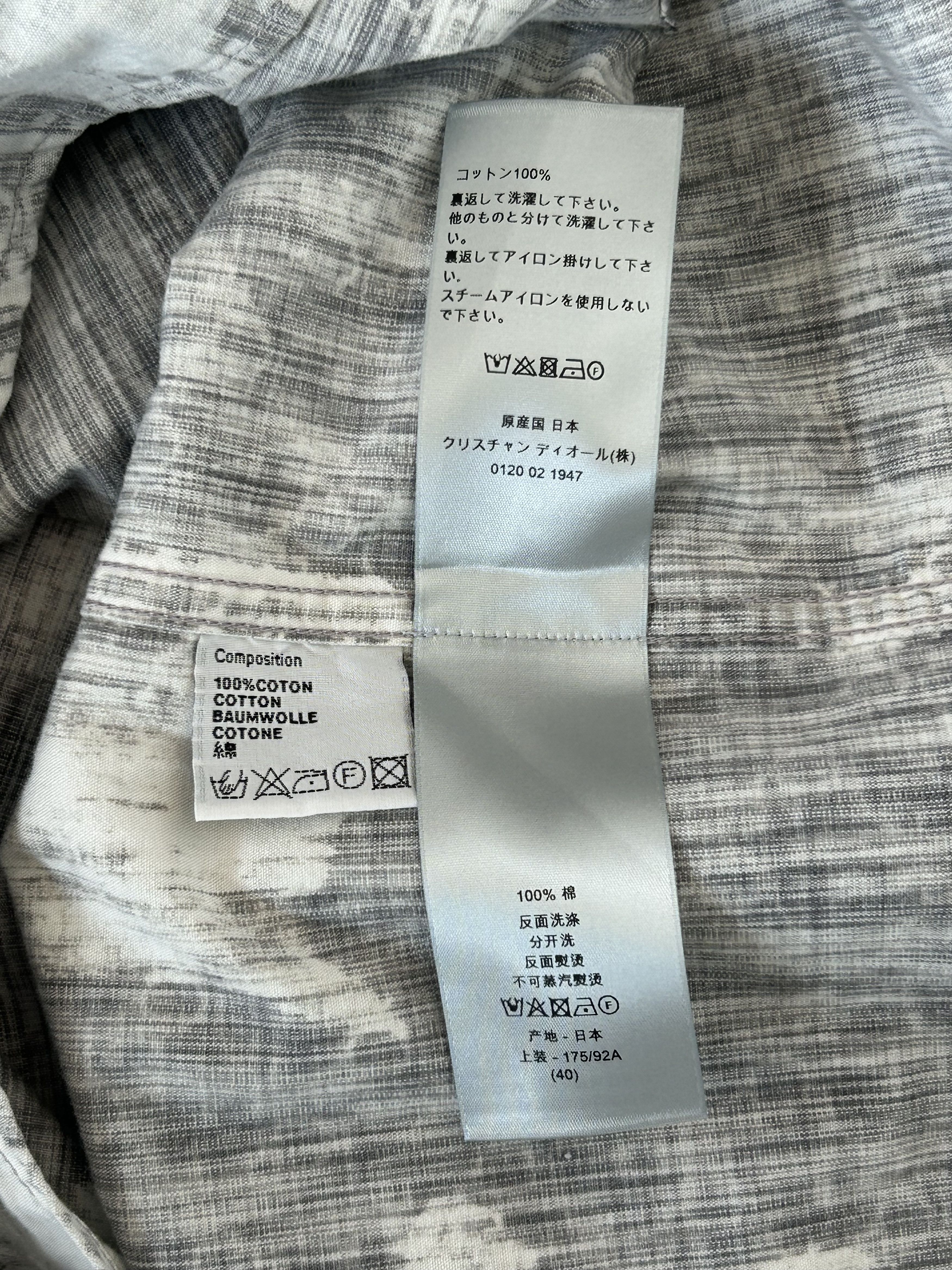 Dior Dior Grey Oblique Distressed Button Up Shirt Size US M / EU 48-50 / 2 - 5 Thumbnail