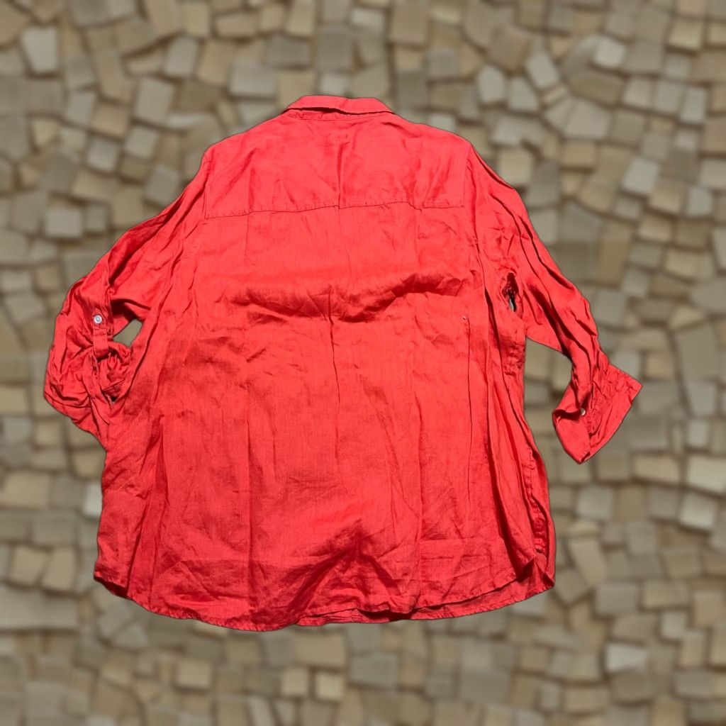 Vintage VINTAGE? Sigrid Olsen Shirt Womens Plus Size 2X Red Button Up Long Sleeve Collared, 2X, Red, Button-Up, Casual, Modern, Fall, Spring, Summer, Womens Size XXL / US 16-18 / IT 52-54 - 1 Thumbnail