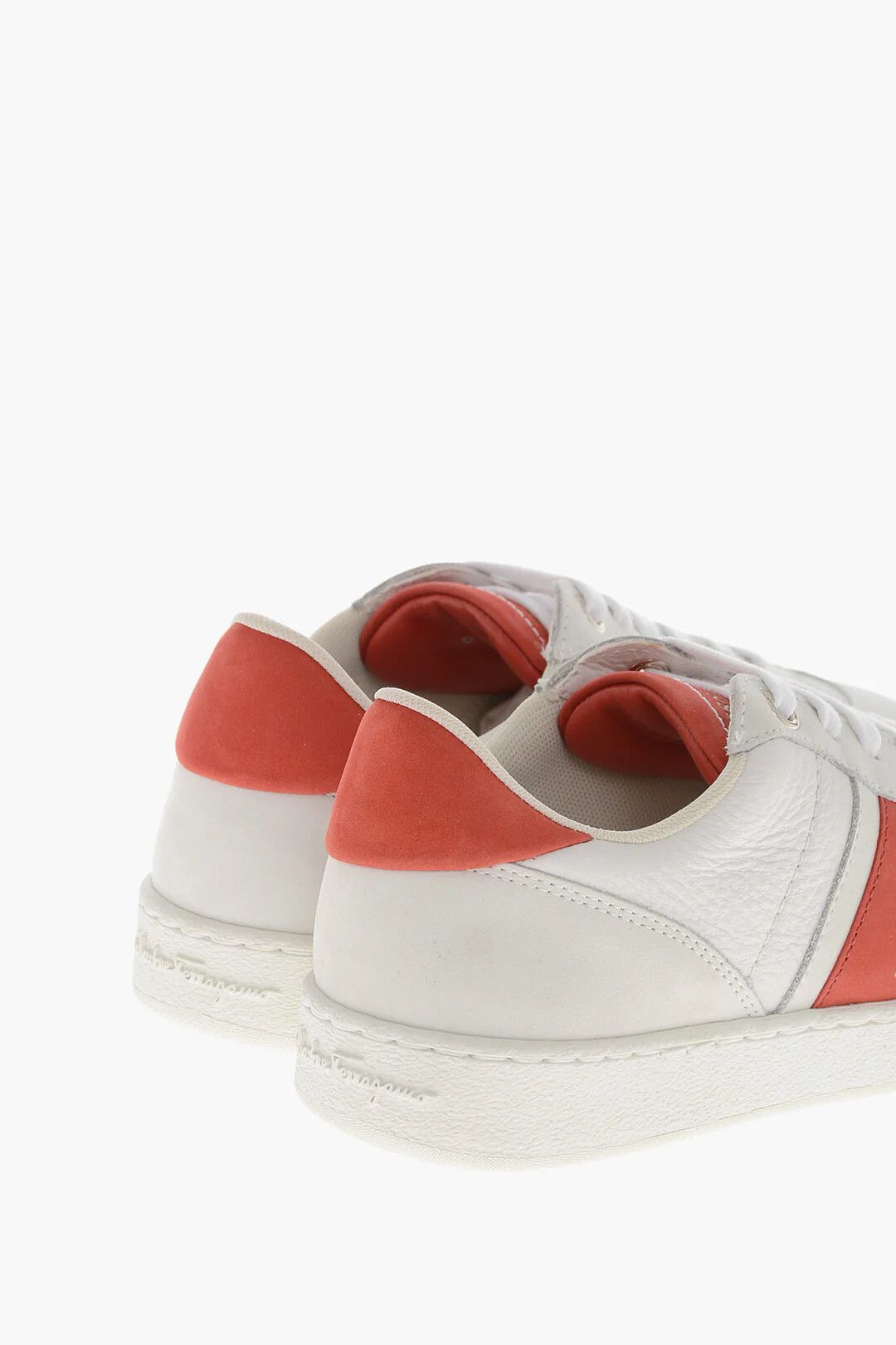 Salvatore Ferragamo og1mm0426 Hammered Leather Low-Top Sneakers in White Size US 5 / IT 35 - 3 Thumbnail