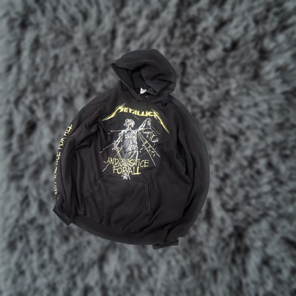 Vintage VINTAGE Metalicca and Justice for All Black Logo Rare Hoodie Rock 90's Shirt Size US L / EU 52-54 / 3 - 1 Thumbnail