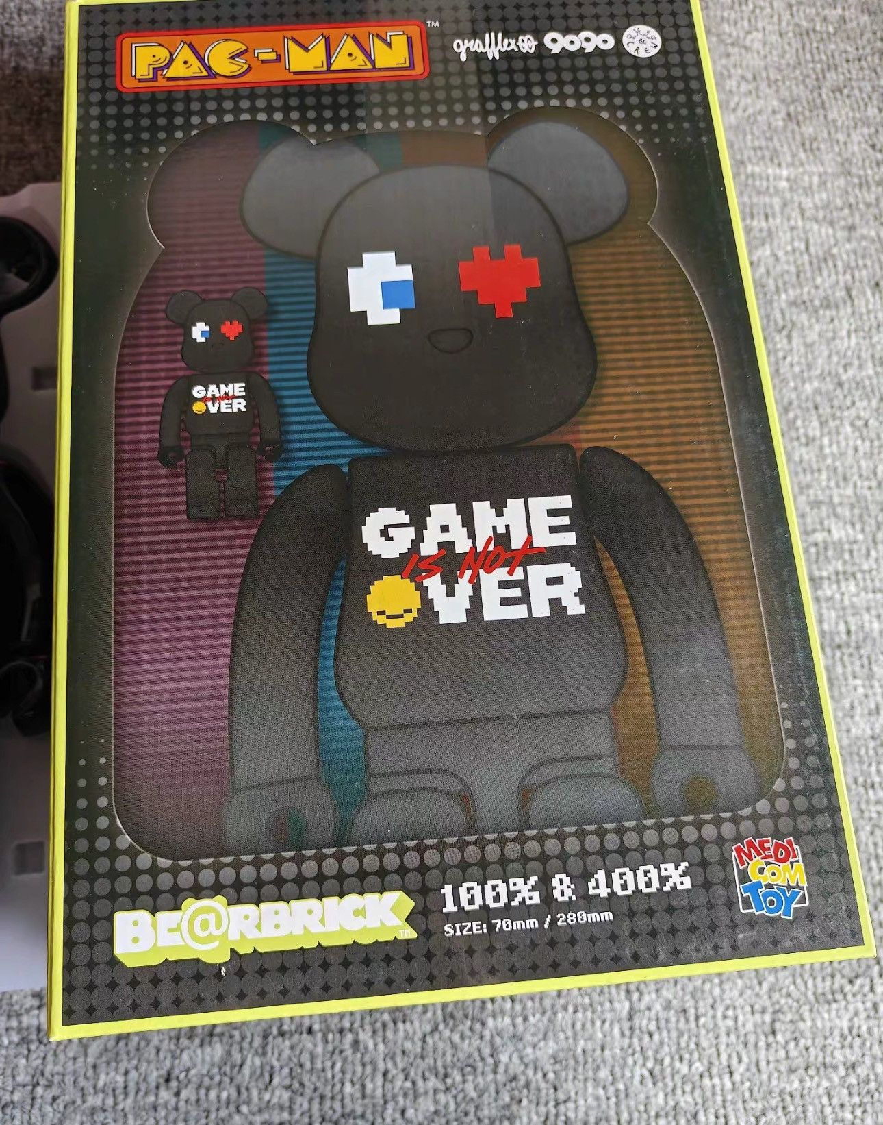Japanese Brand × Medicom Toy Bearbrick PAC-MAN GRAFFLEX 9090 S.H.I.P&crew 100% & 400% Set Size ONE SIZE - 2 Thumbnail