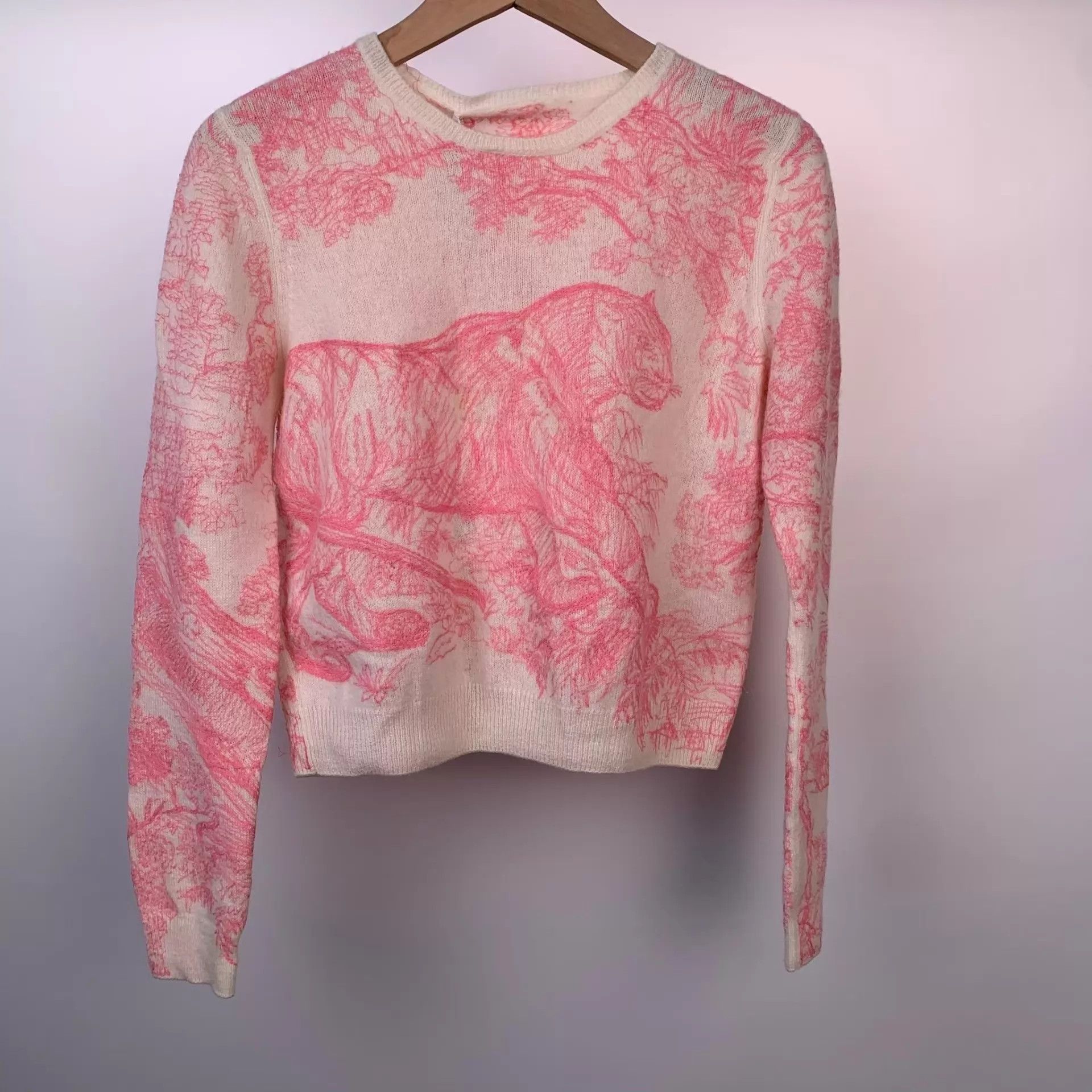 Dior Dior Pink Tiger Wool Knit Sweater Size 34 Size XS / US 0-2 / IT 36-38 - 1 Thumbnail