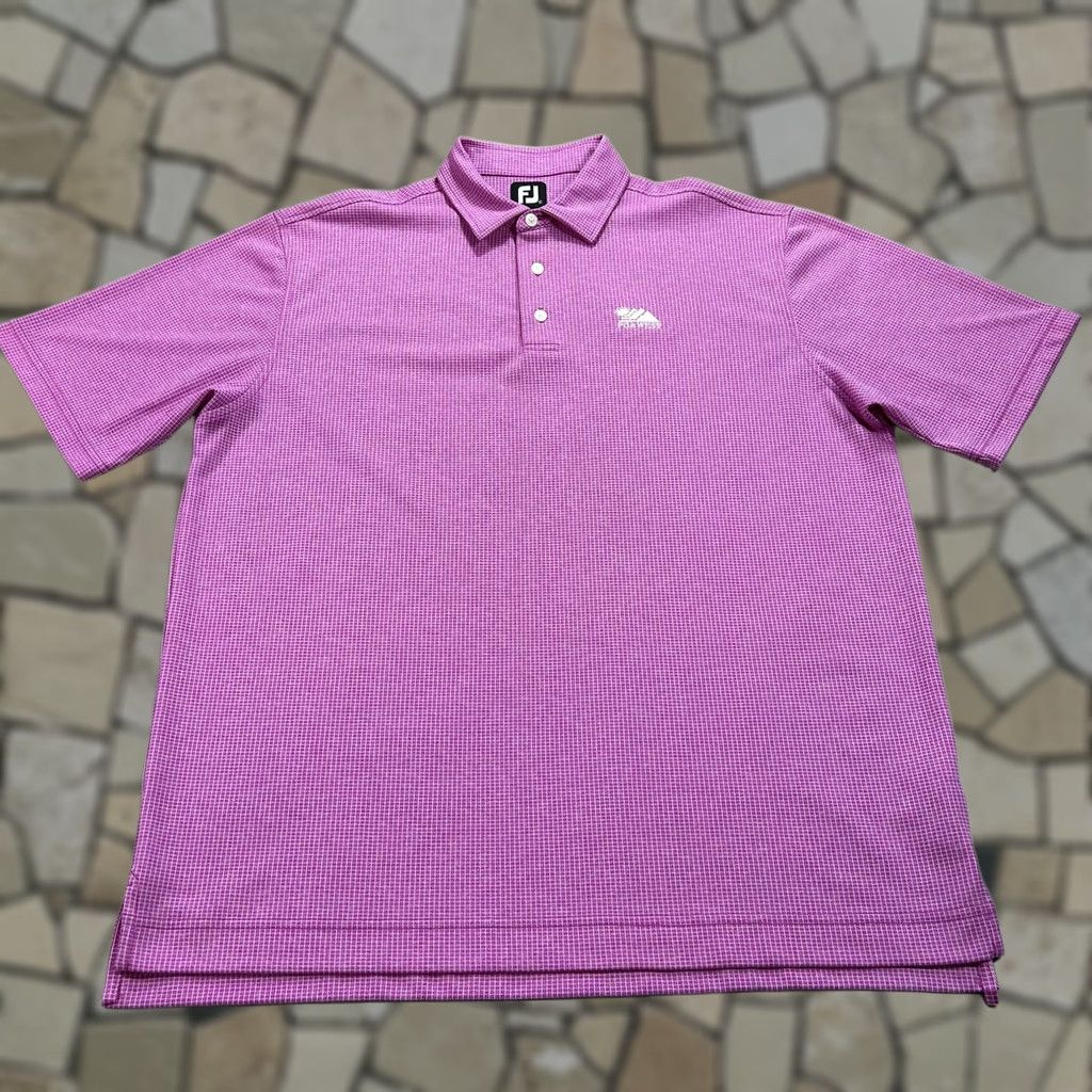 Footjoy FootJoy Polo Shirt Mens XL Pink Check PGA WEST Golf Polyester Short Sleeve Size US XL / EU 56 / 4 - 1 Thumbnail