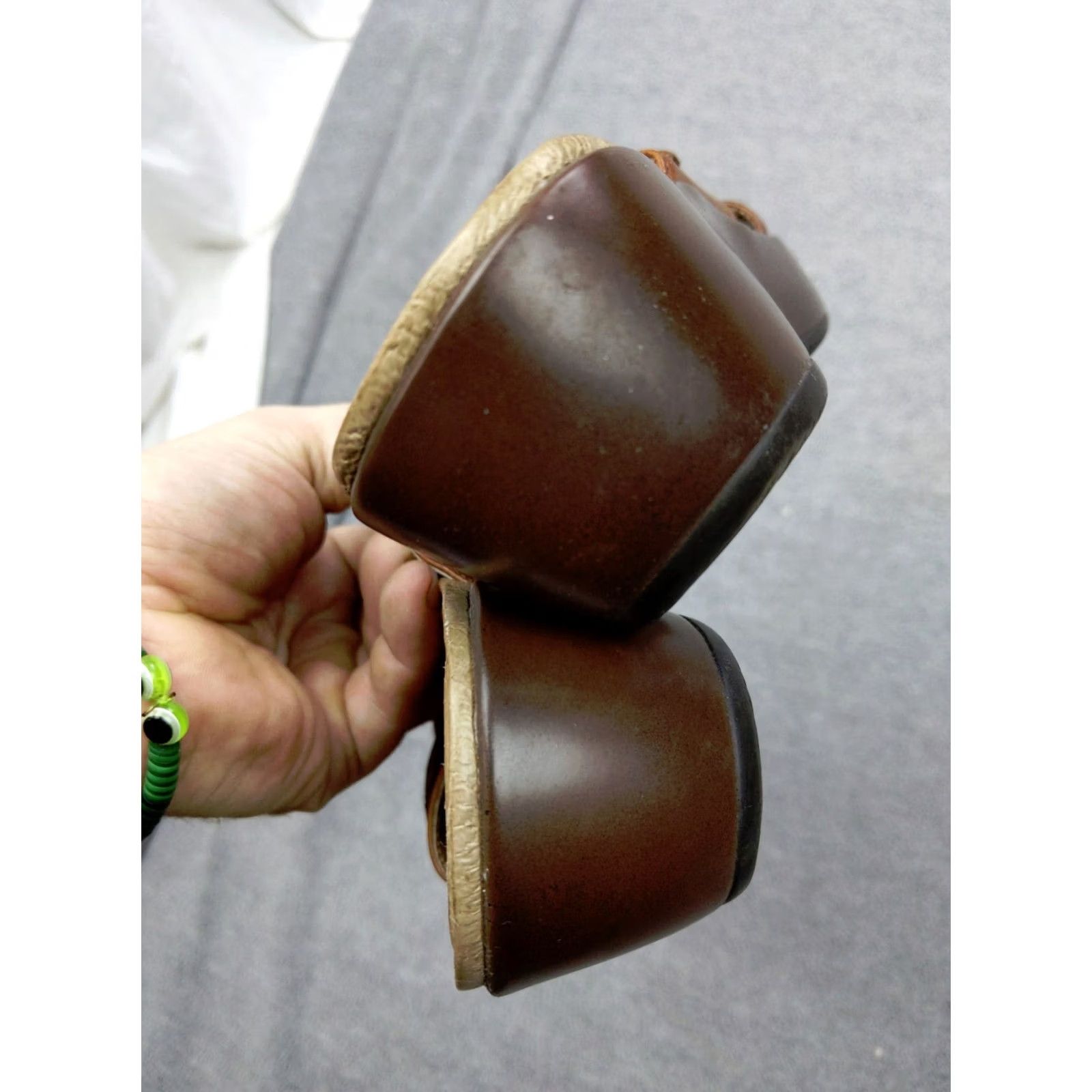 Dansko DANSKO Dixie Womens 7 38 Swirl Brown Leather Hook Loop Slides Wedge Sandals Size US 7 / IT 37 - 5 Thumbnail