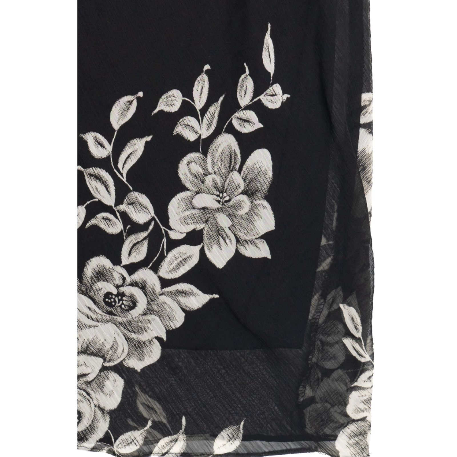 Vintage VINTAGE Floral Sheer Panel Lined Elastic Waist Maxi Skirt 1990s Black Polyester Small Womens Size 28" / US 6 / IT 42 - 3 Thumbnail
