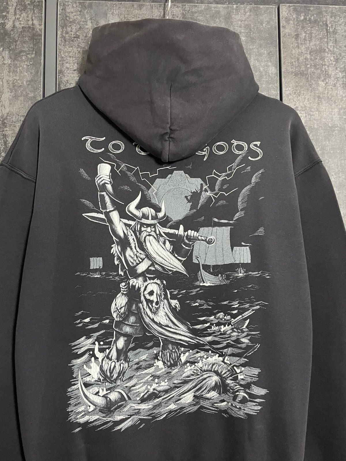 Vintage Vintage Sons Of Odin Manovar Faded Hoodie Deftones Oasis 3D Size US M / EU 48-50 / 2 - 5 Thumbnail