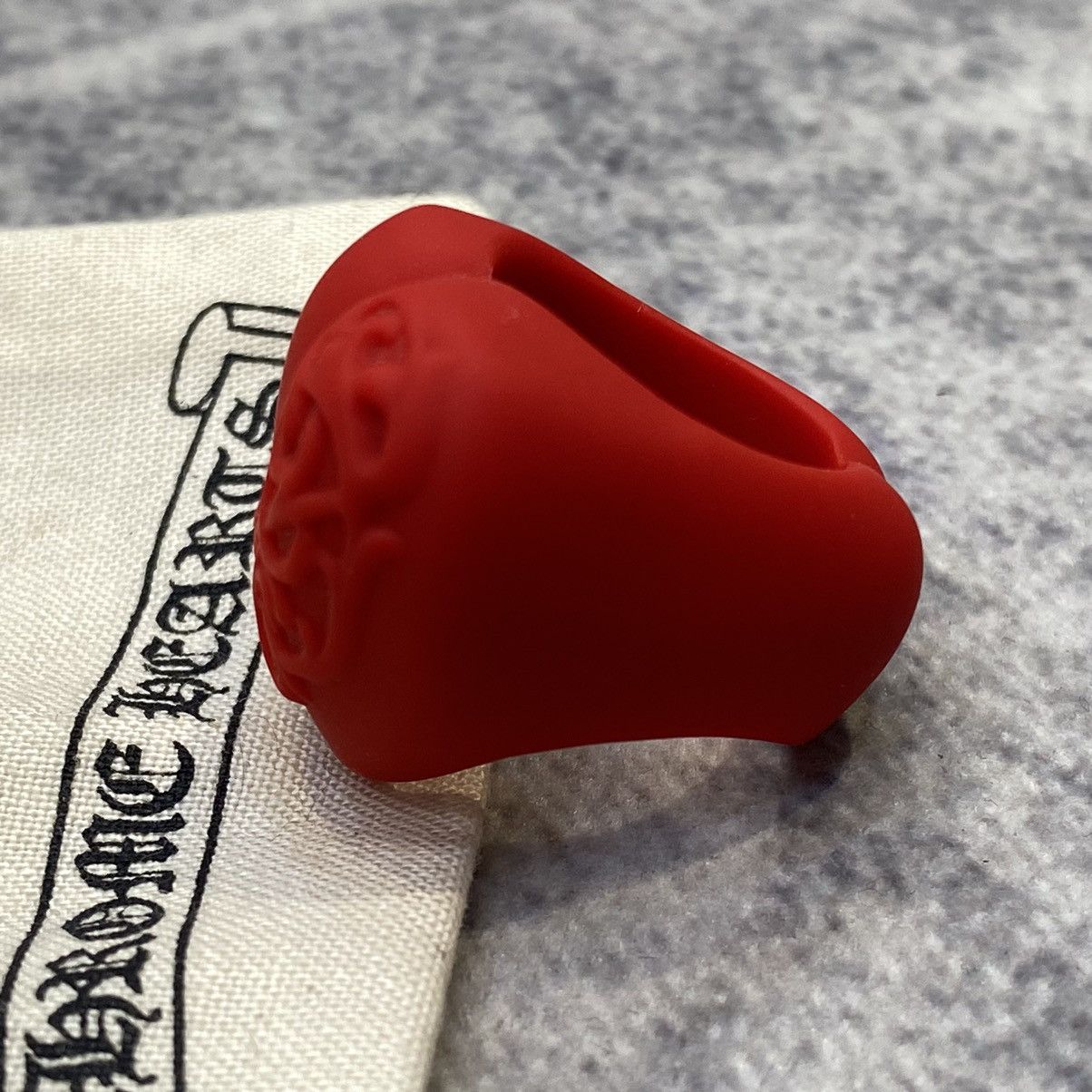 Chrome Hearts CHROME HEARTS Silicrome Ring RED Size ONE SIZE - 4 Thumbnail
