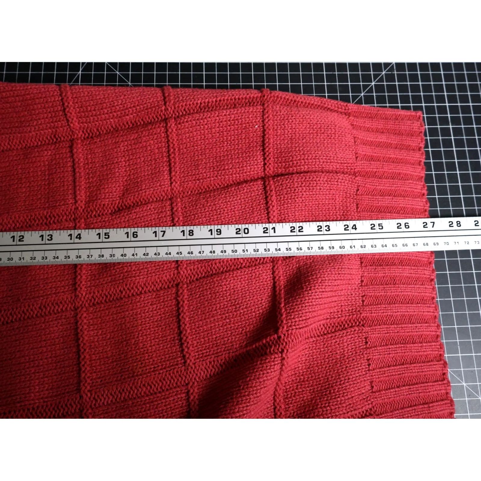 Vintage VINTAGE Lord Jeff Sweater Men XL Red Crewneck Textured Knit Heavyweight Cotton Grid Check Pullover 80s Retro Hipster Preppy Size US XL / EU 56 / 4 - 6 Thumbnail