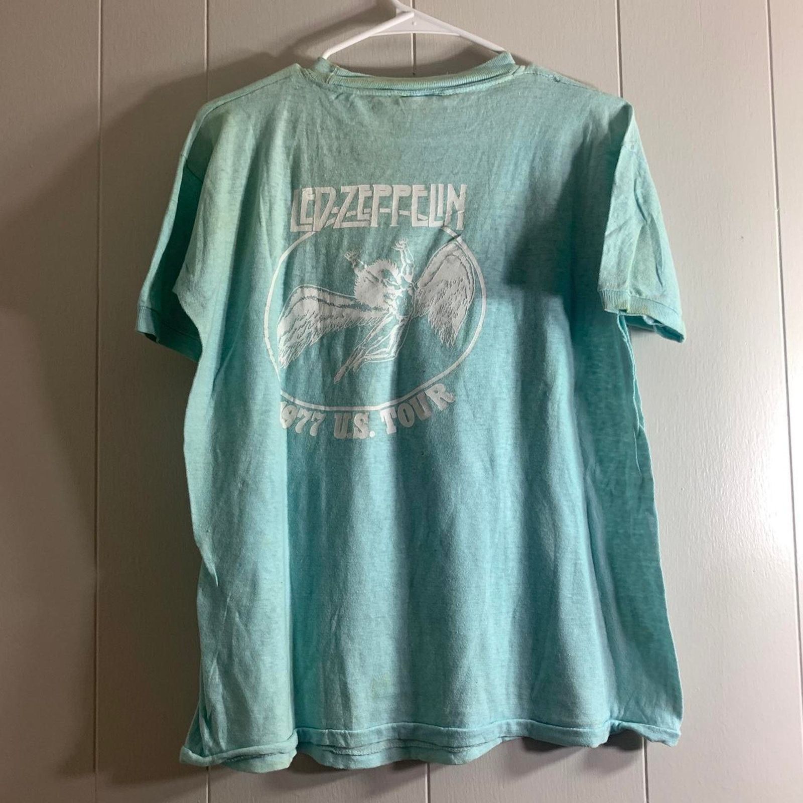 Vintage 1977 LED ZEPPELIN US Tour SWAN SONG double sided tee shirt Size US XL / EU 56 / 4 - 8 Thumbnail