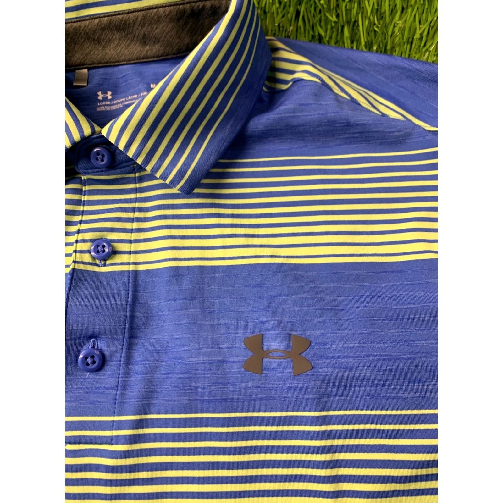 Under Armour Under Armour HeatGear Polo Shirt Men Medium 2018 Solid Short Sleeve Blue and Green Shirt Polo - XS? Size US M / EU 48-50 / 2 - 3 Thumbnail