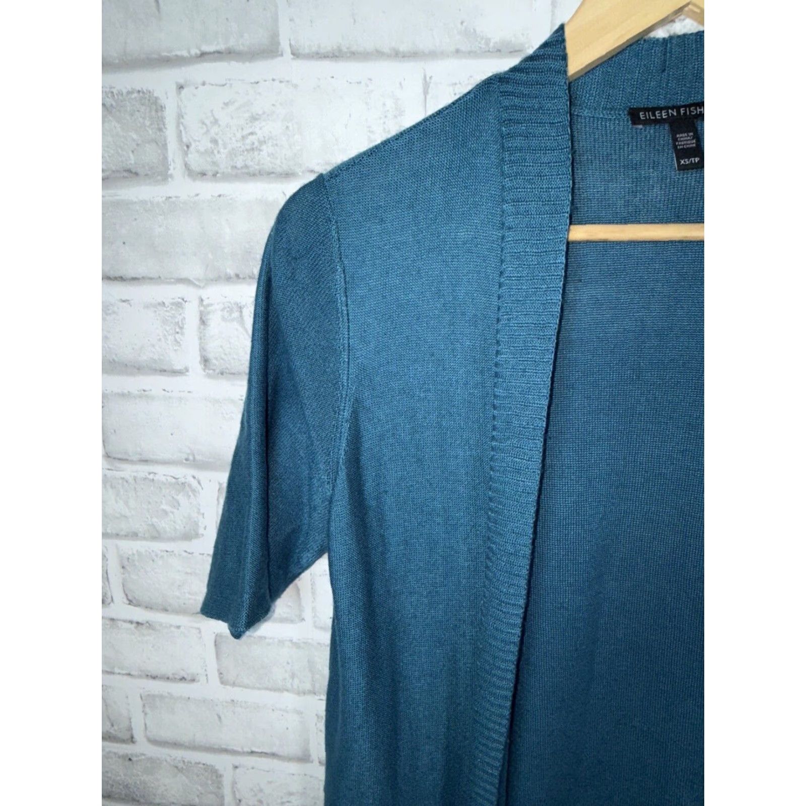 Eileen Fisher Eileen Fisher Teal Long Duster Open Front Cardigan TENCEL BLEND Womens XS Blue Cardigan Sweater Pockets Tencel Blend Size XS / US 0-2 / IT 36-38 - 7 Thumbnail