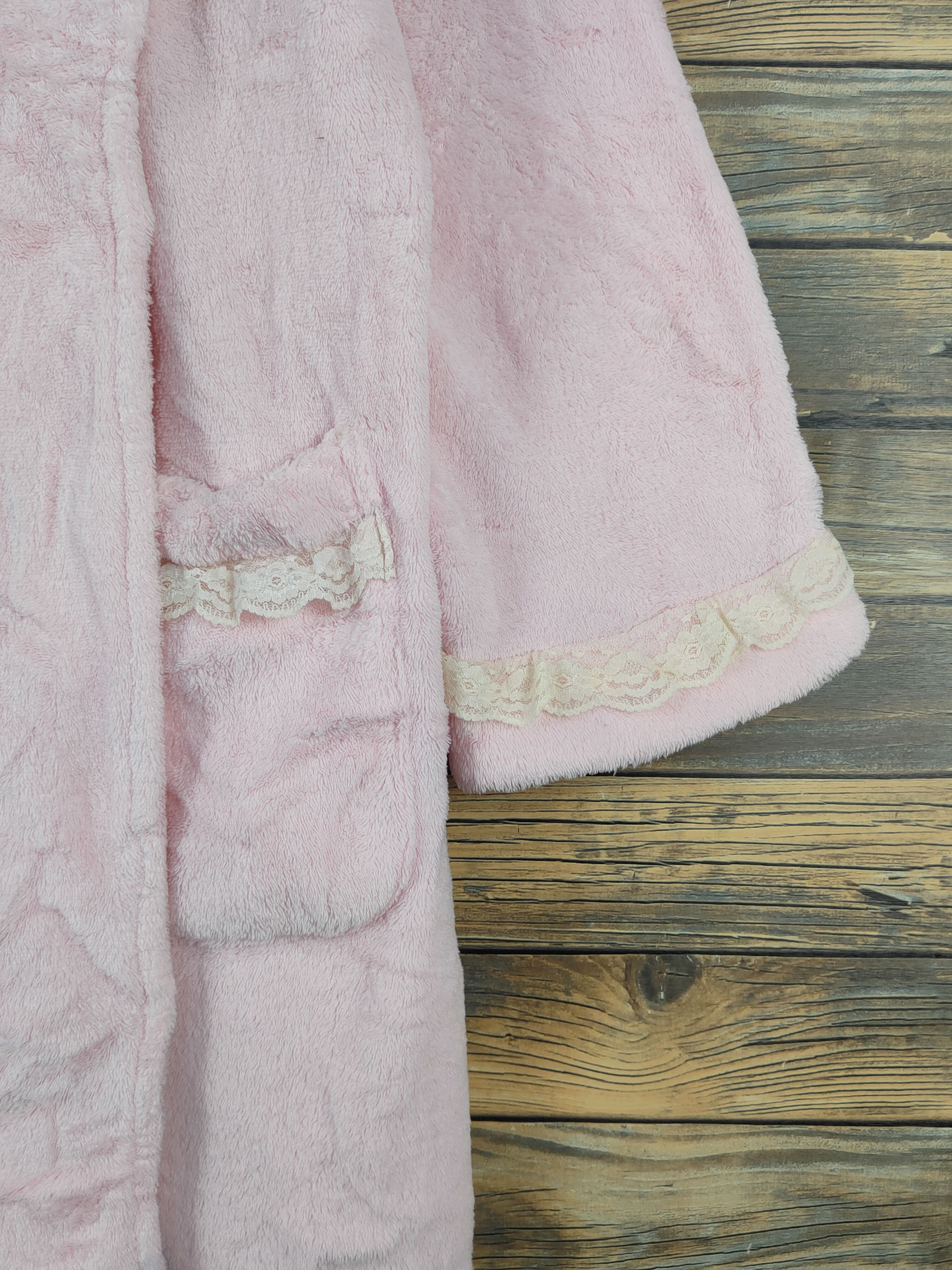 Aran Isles Knitwear × Japanese Brand × Vintage Sweet Rouge Pink Fur Mohair Bathrobe Size L / US 10 / IT 46 - 7 Thumbnail