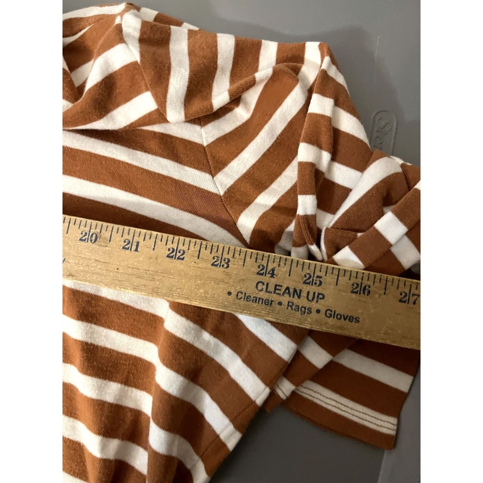 Talbots Talbots Tee Shirt Size 3X Brown Striped Long Sleeve V Neck T-Shirt Size XXL / US 16-18 / IT 52-54 - 5 Thumbnail