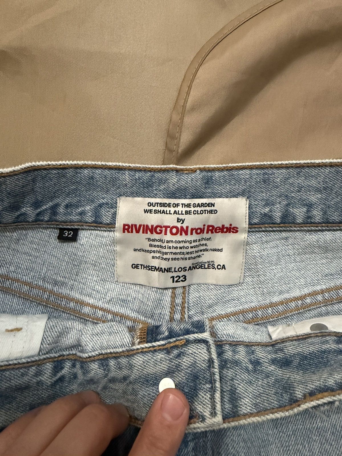 RRR-123 RIVINGTON roi Rebis Men Monogram Straight-Leg Jeans size 32 Size US 32 / EU 48 - 4 Thumbnail