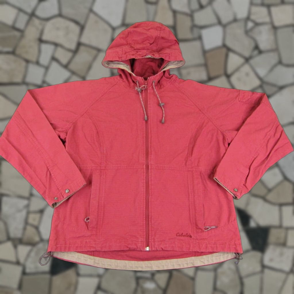 Vintage Cabela's Jacket Men's Large Hooded Full Zip Canvas Workwear Outdoors Coat Red Size L / US 10 / IT 46 - 1 Thumbnail