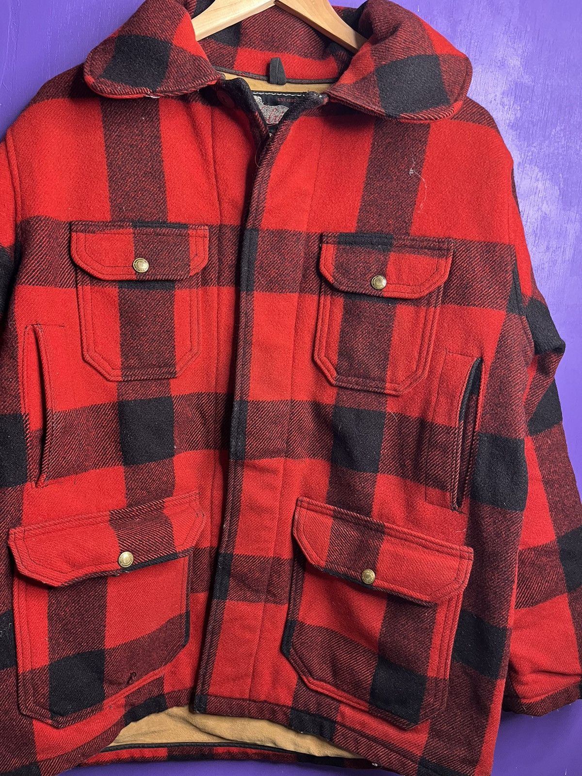 Vintage × Woolrich Woolen Mills Vintage 60s Woolrich woolen mills cargo plaid jacket Size US XL / EU 56 / 4 - 3 Thumbnail