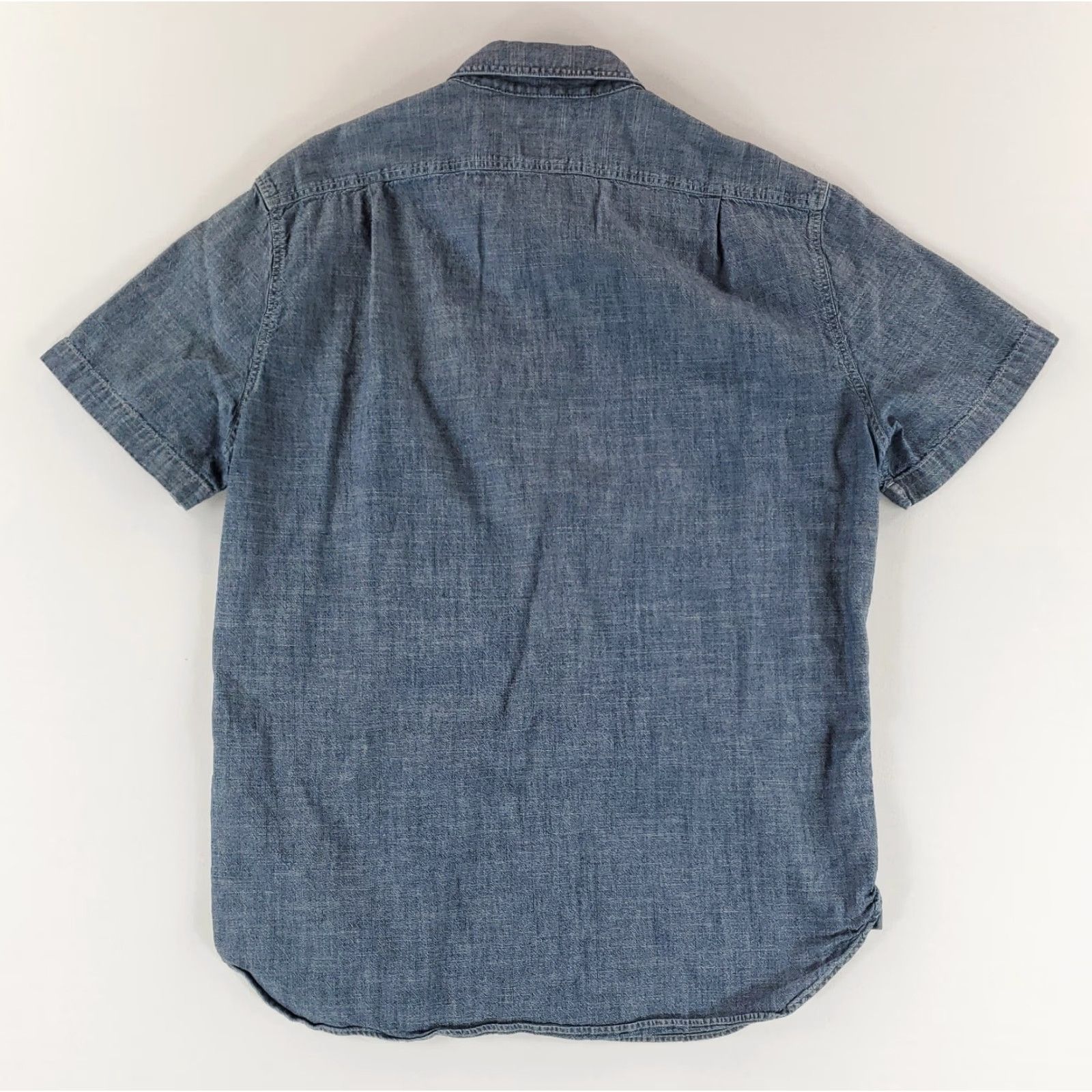 J.Crew J.CREW Chambray Button Up Shirt Short Sleeve Blue Mens M Shirt Size US M / EU 48-50 / 2 - 3 Thumbnail