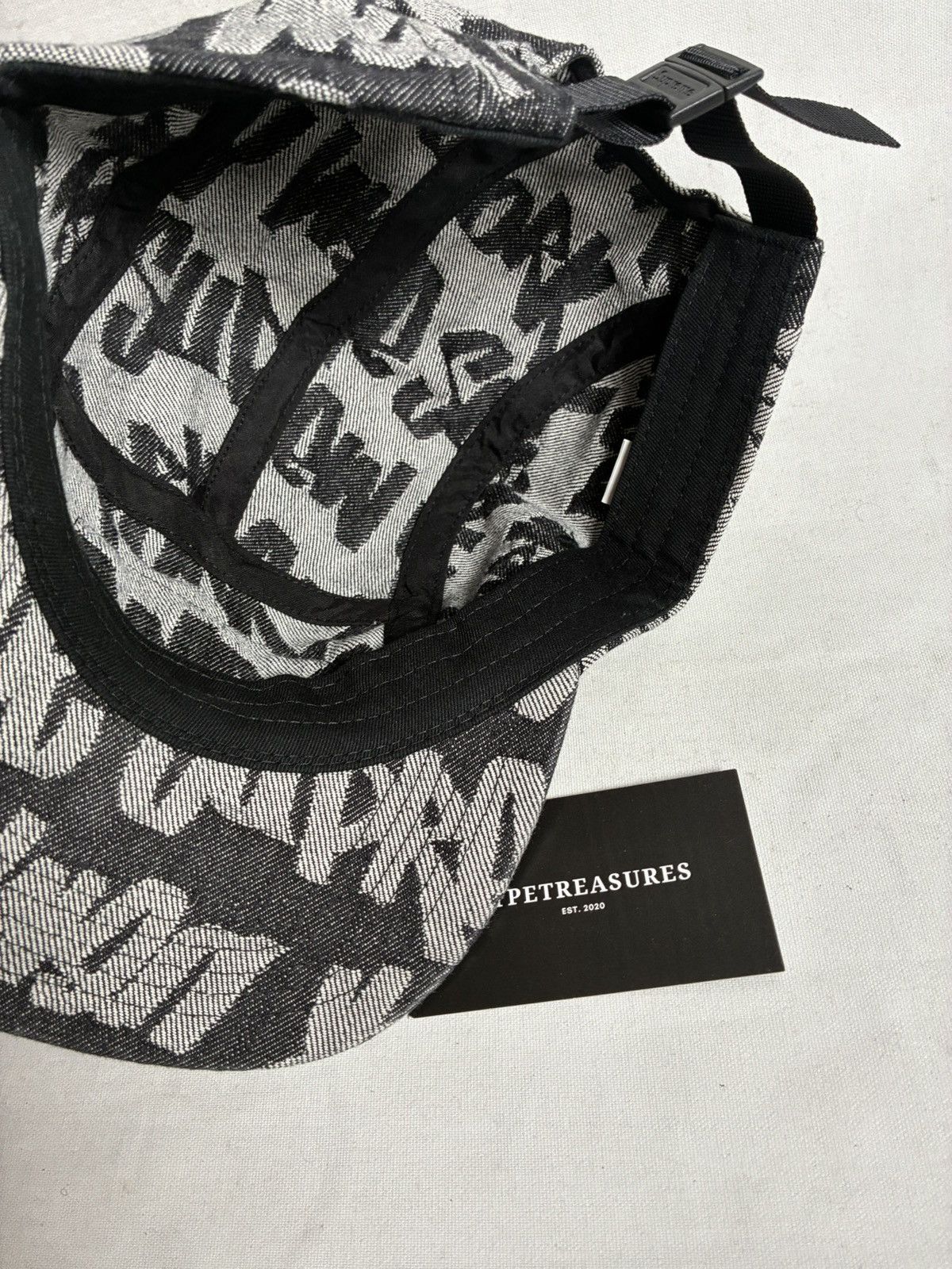 Supreme Supreme Fat Tip Jacquard Denim Box Logo Hat Size ONE SIZE - 3 Thumbnail