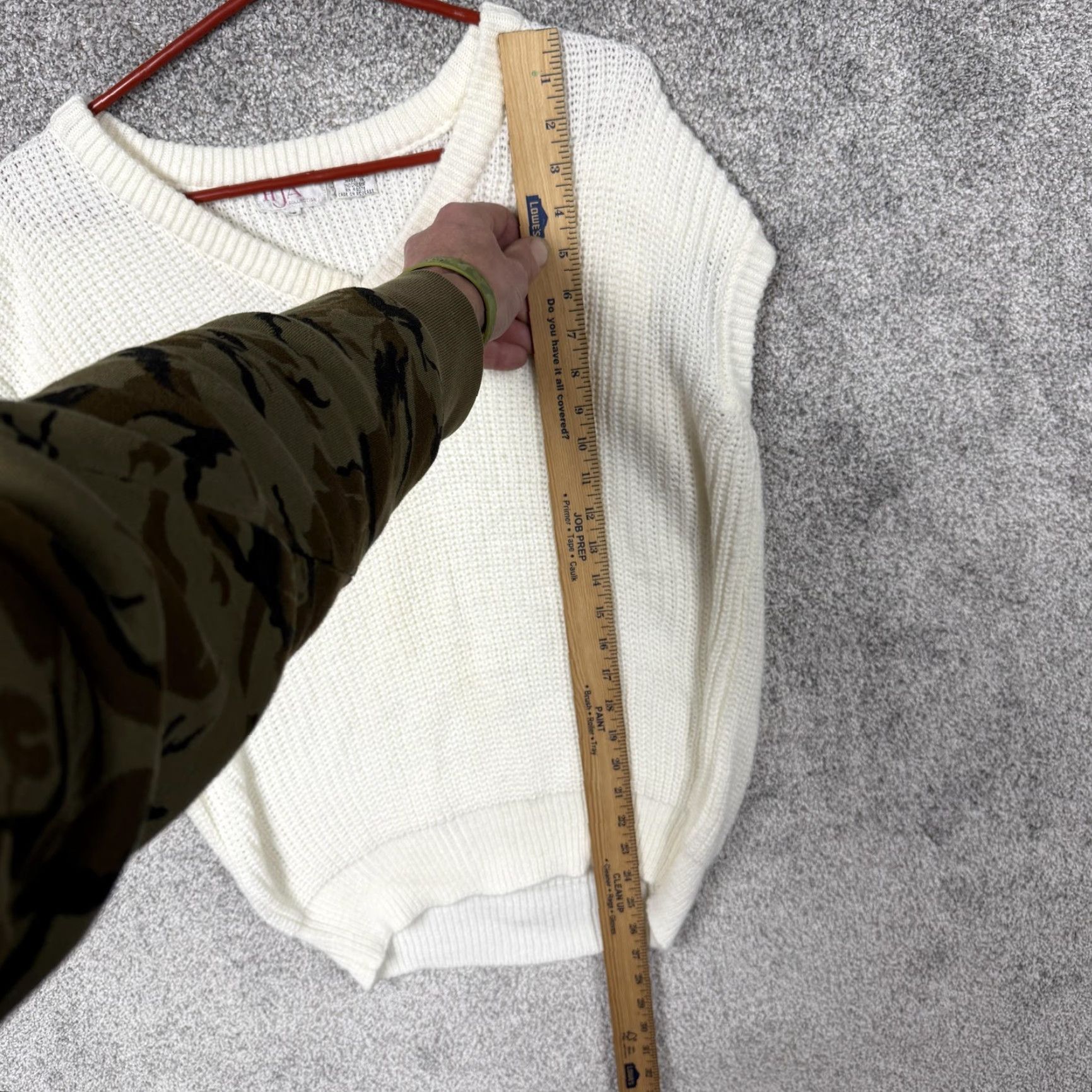Vintage VINTAGE HJA Collection Sweater Vest Womens 38 Cream Chunky Knit V-Neck 80s 90s Size XS / US 0-2 / IT 36-38 - 2 Thumbnail