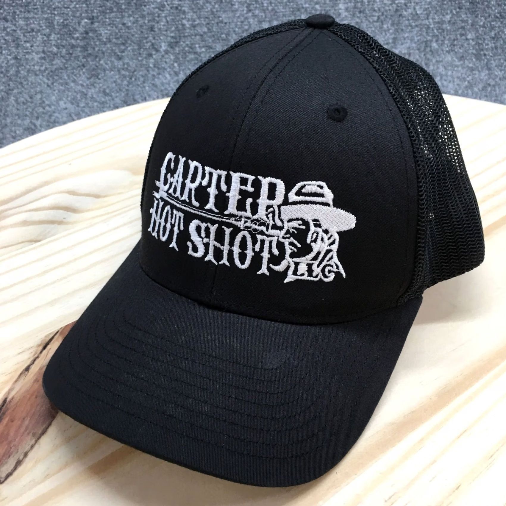Vintage Carter Hot Shot Richardson Trucker Hat Men Black OS Curved Brim Embroidered Logo Size ONE SIZE - 2 Thumbnail